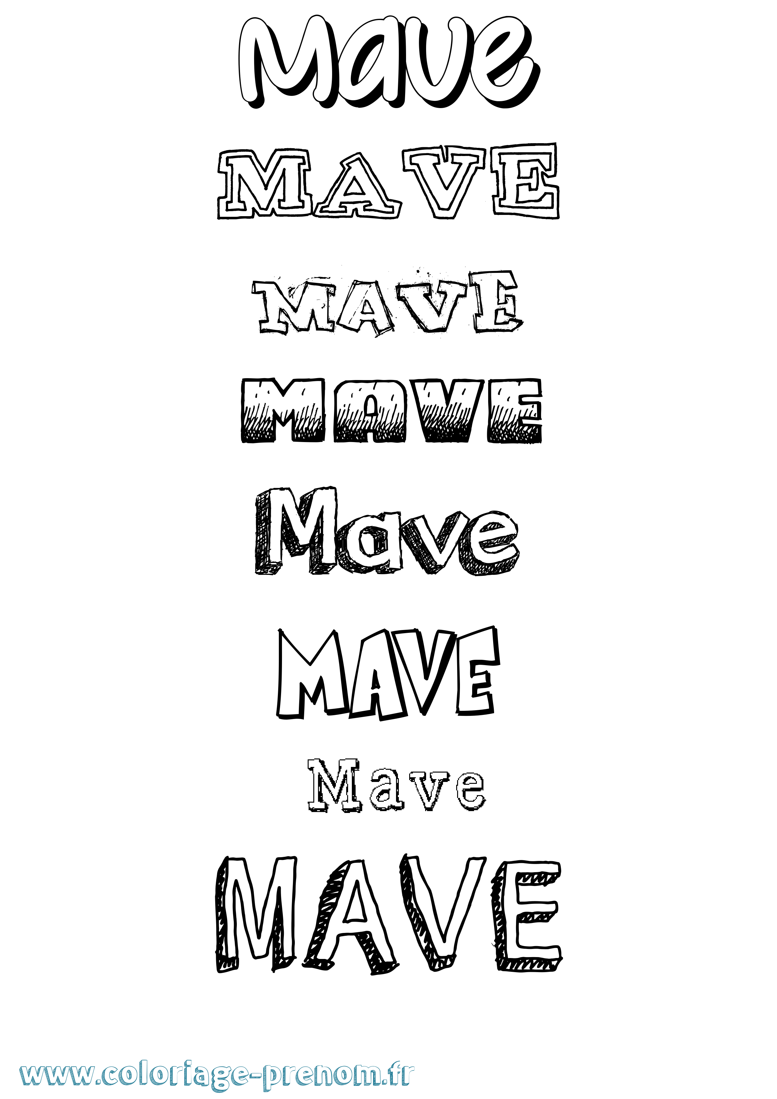 Coloriage Mave Dessiné Coloriage prénom Mave Dessiné