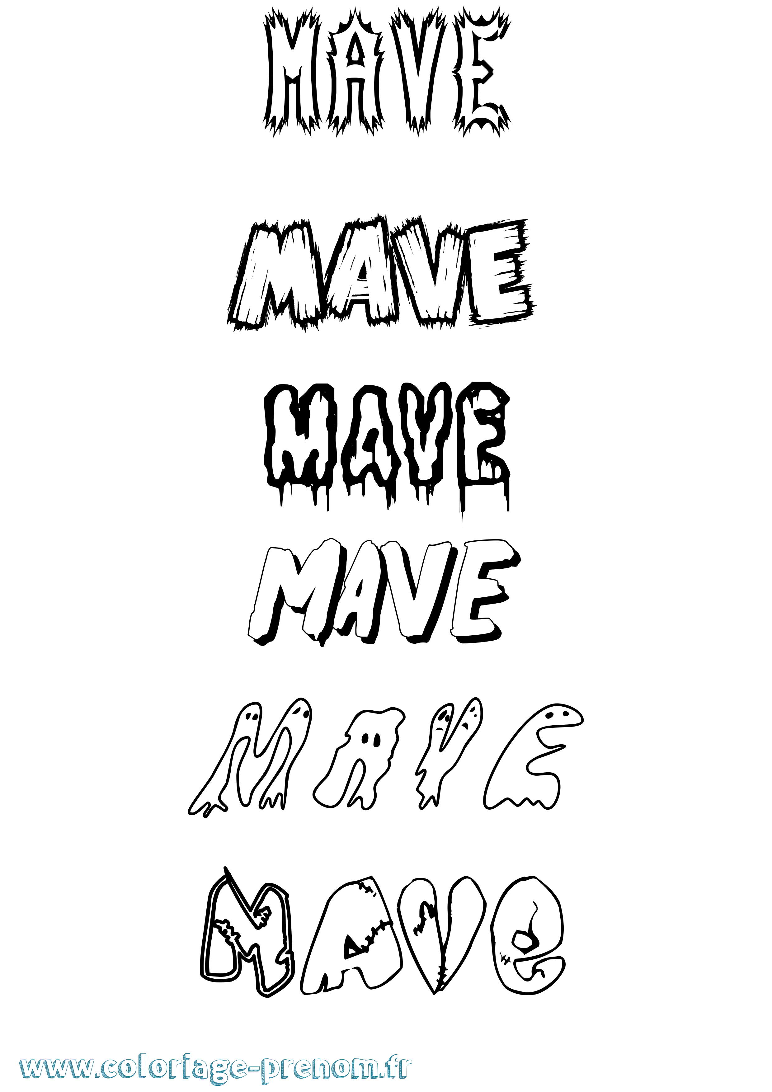 Coloriage Mave Frisson Coloriage prénom Mave Frisson