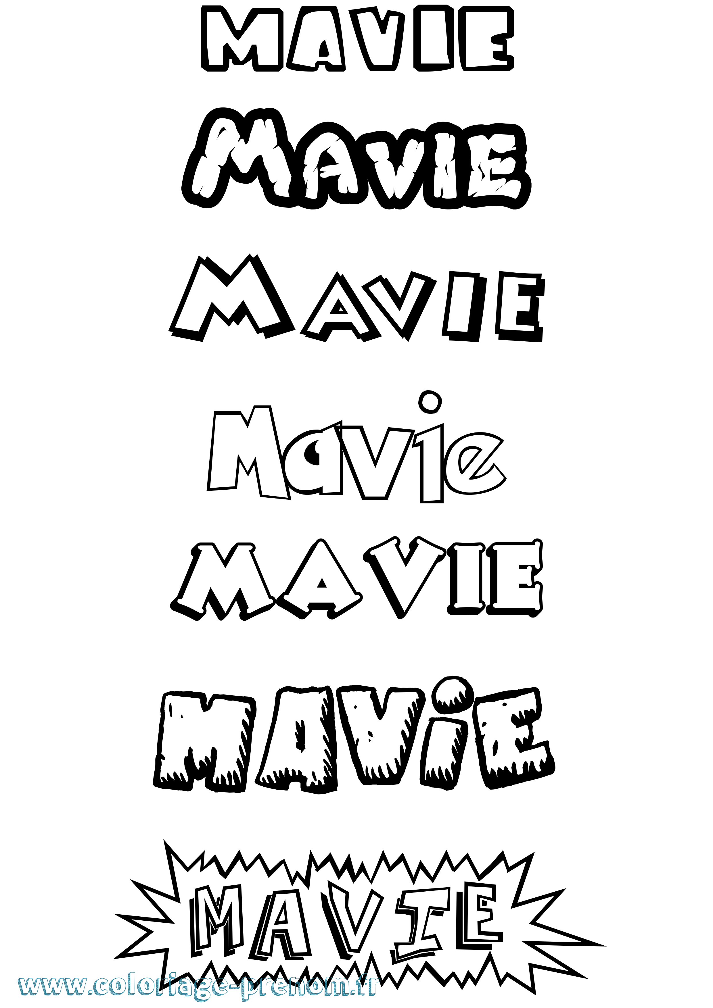 Coloriage Mavie Dessin Animé Coloriage prénom Mavie Dessin Animé