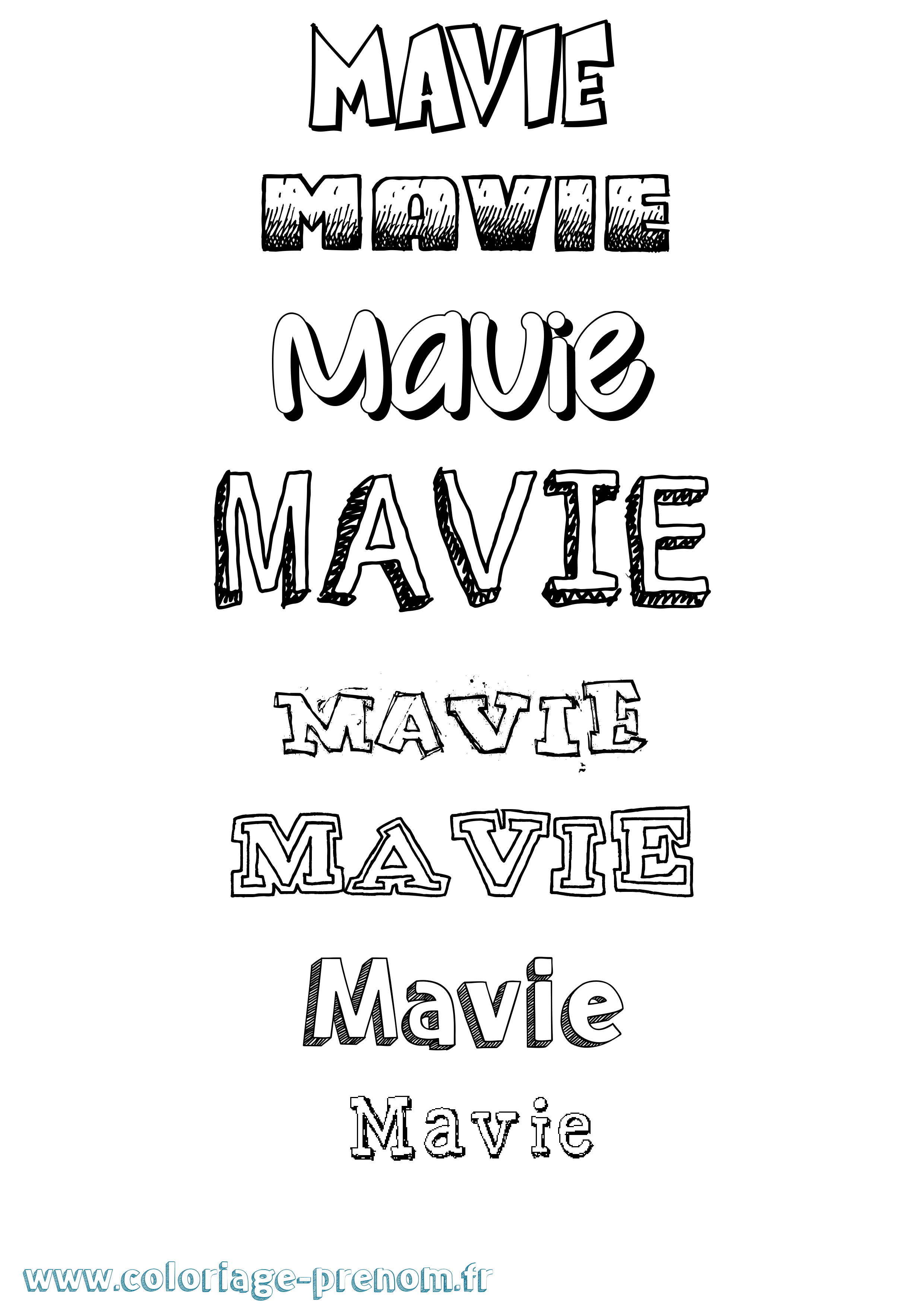 Coloriage Mavie Dessiné Coloriage prénom Mavie Dessiné