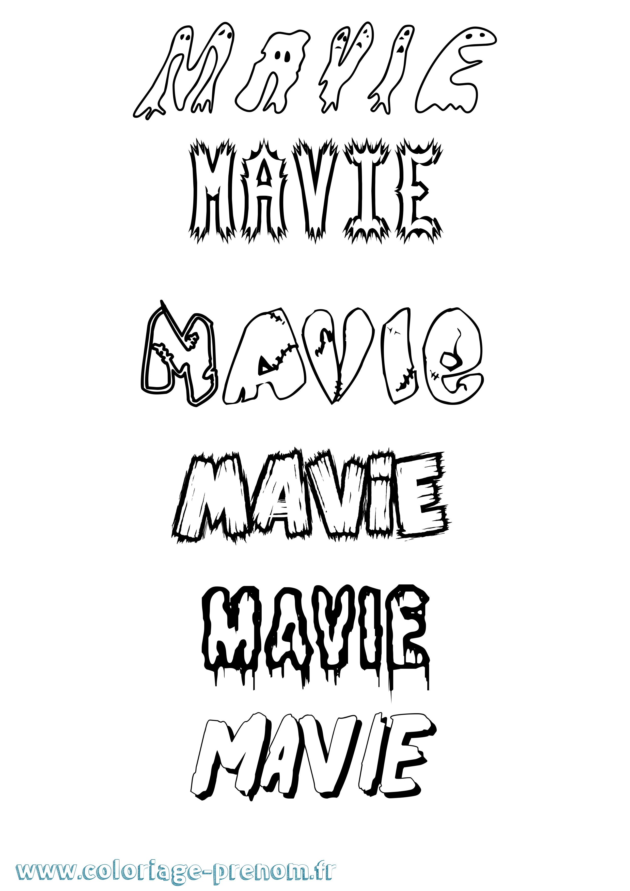 Coloriage Mavie Frisson Coloriage prénom Mavie Frisson
