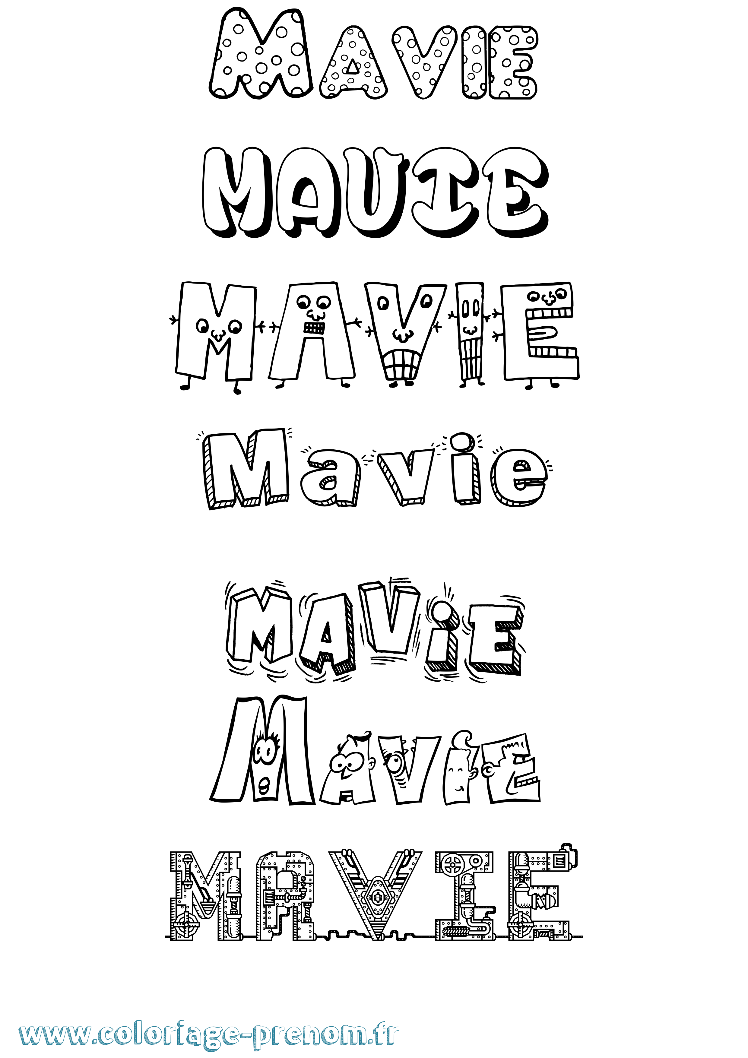 Coloriage Mavie Fun Coloriage prénom Mavie Fun