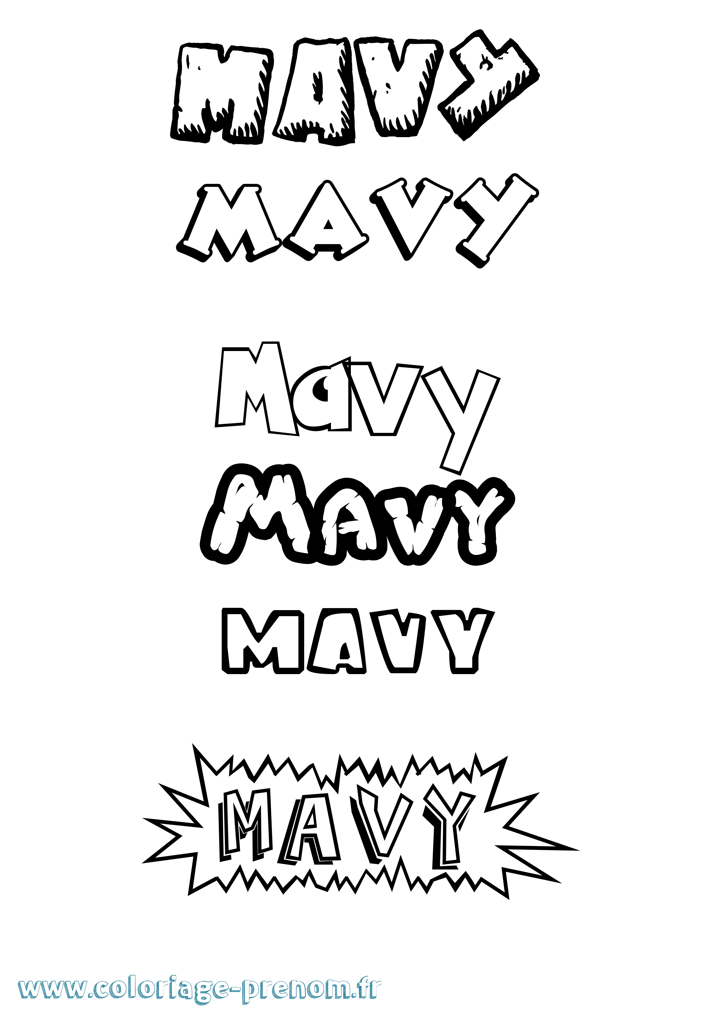 Coloriage Mavy Dessin Animé Coloriage prénom Mavy Dessin Animé