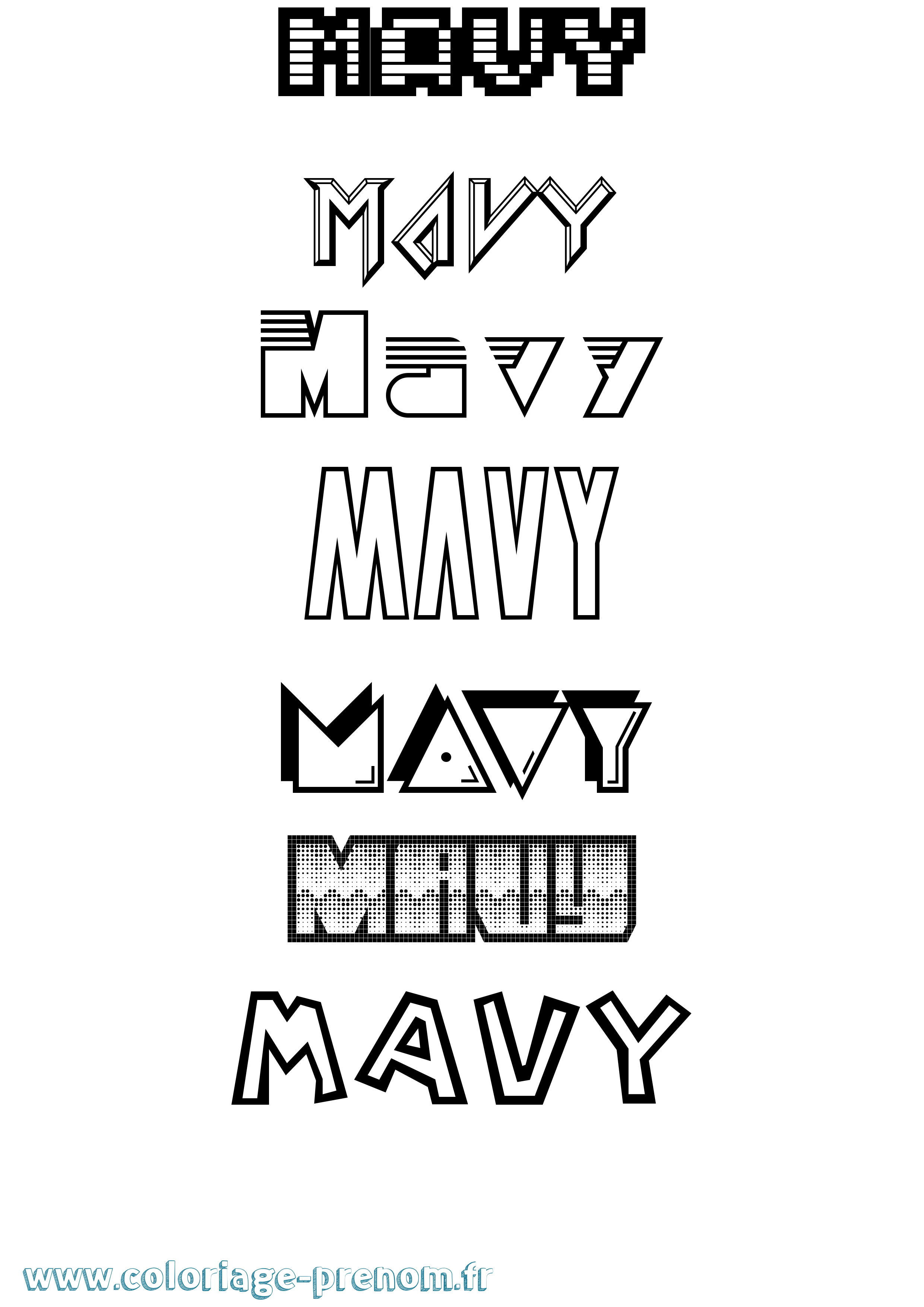 Coloriage Mavy Jeux Vidéos Coloriage prénom Mavy Jeux Vidéos