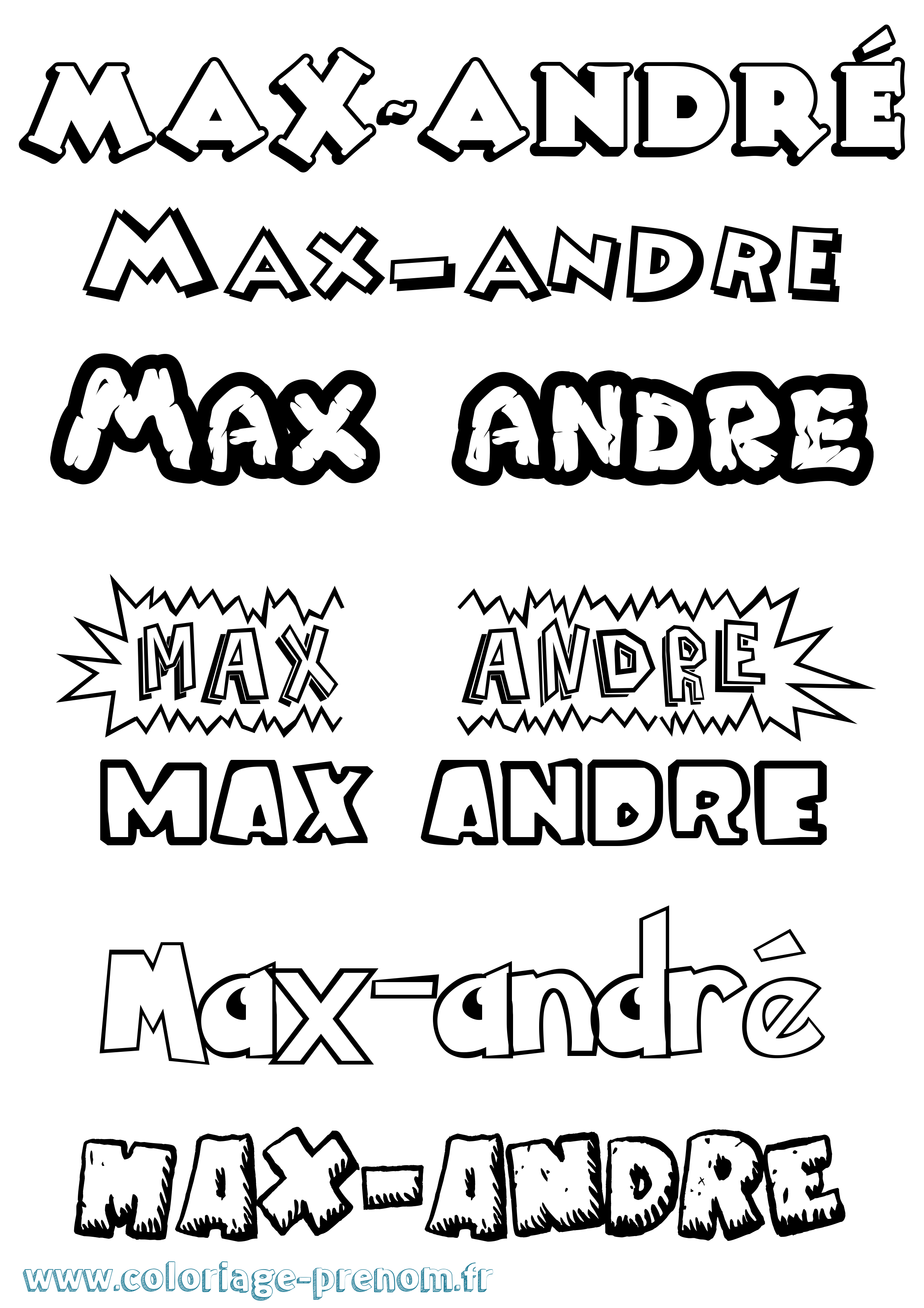 Coloriage Max-André Dessin Animé Coloriage prénom Max-André Dessin Animé