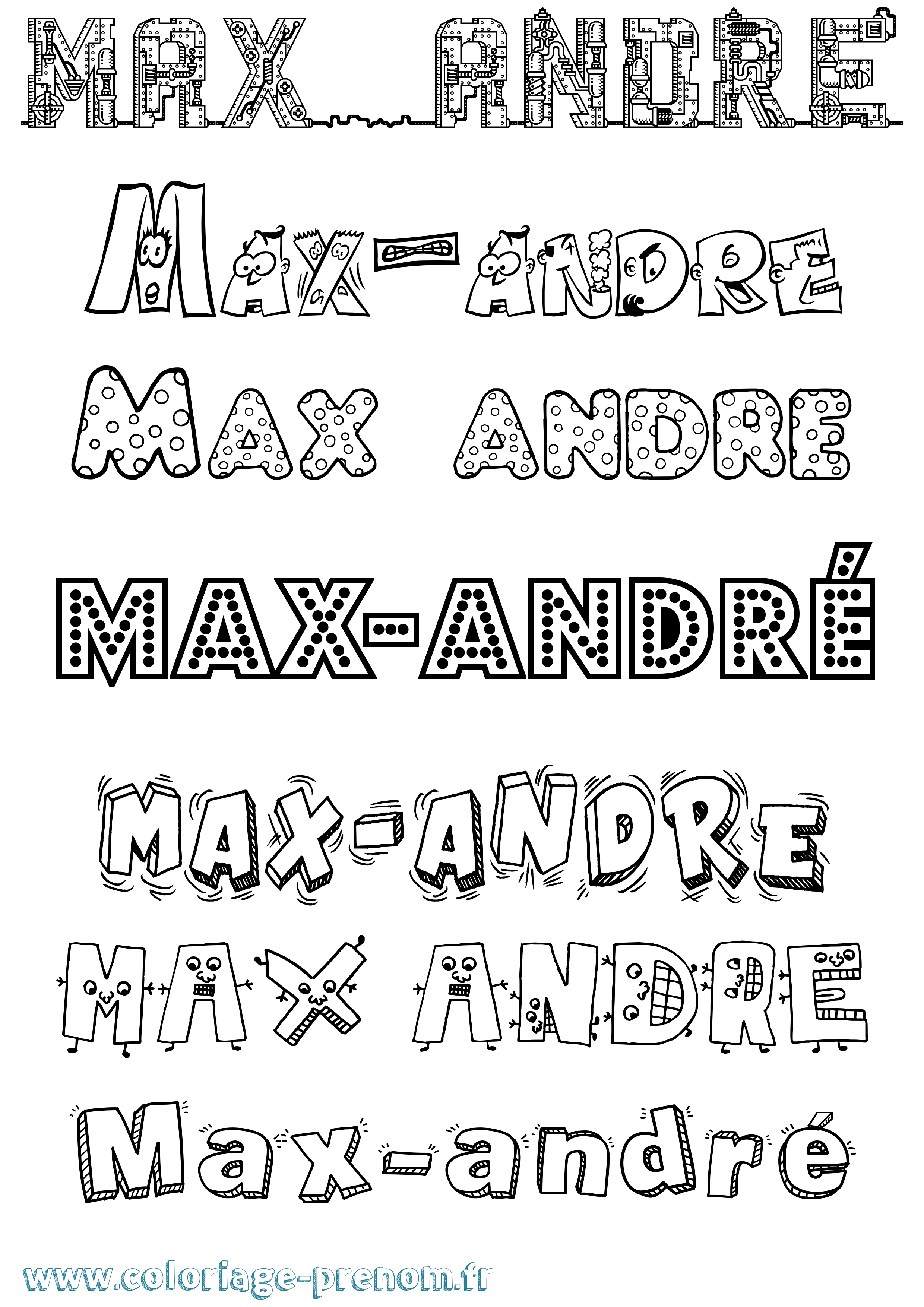 Coloriage Max-André Fun Coloriage prénom Max-André Fun