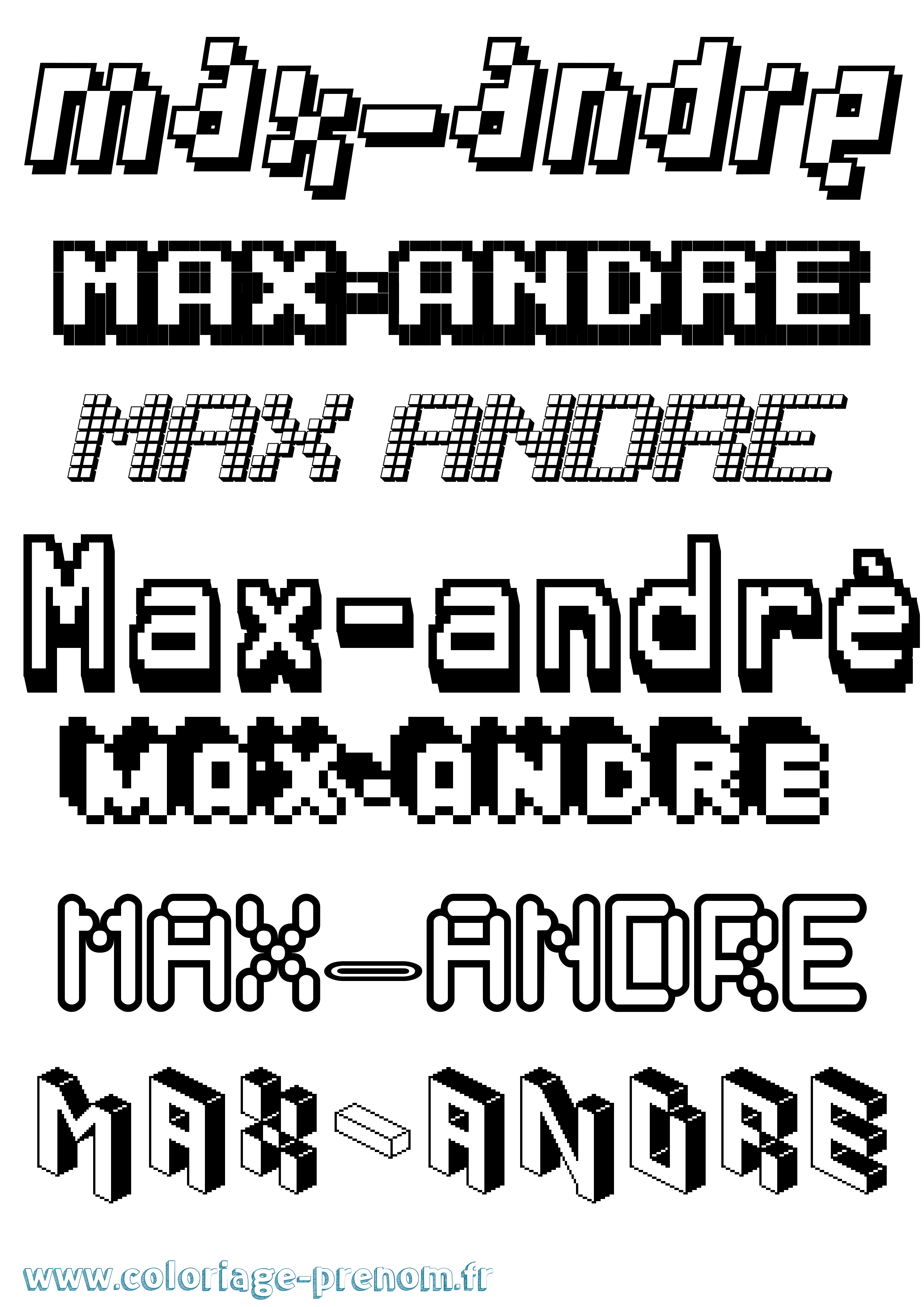 Coloriage Max-André Pixel Coloriage prénom Max-André Pixel