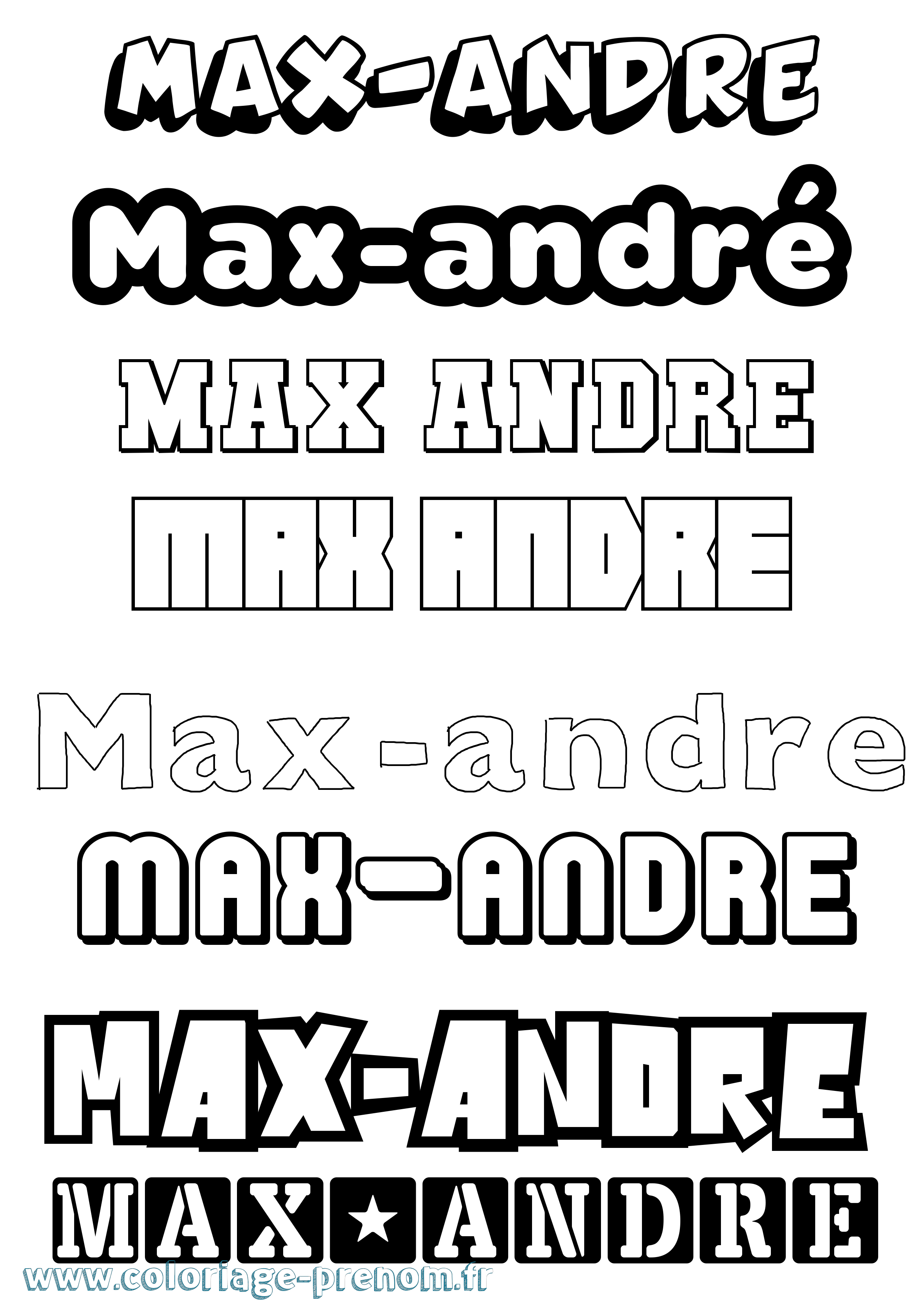 Coloriage Max-André Simple Coloriage prénom Max-André Simple