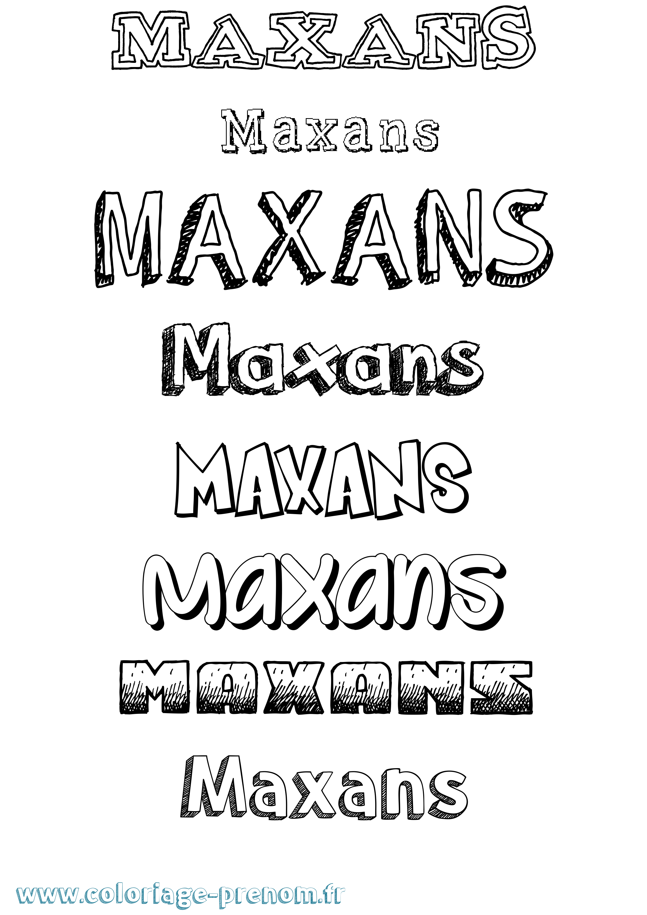 Coloriage Maxans Dessiné Coloriage prénom Maxans Dessiné