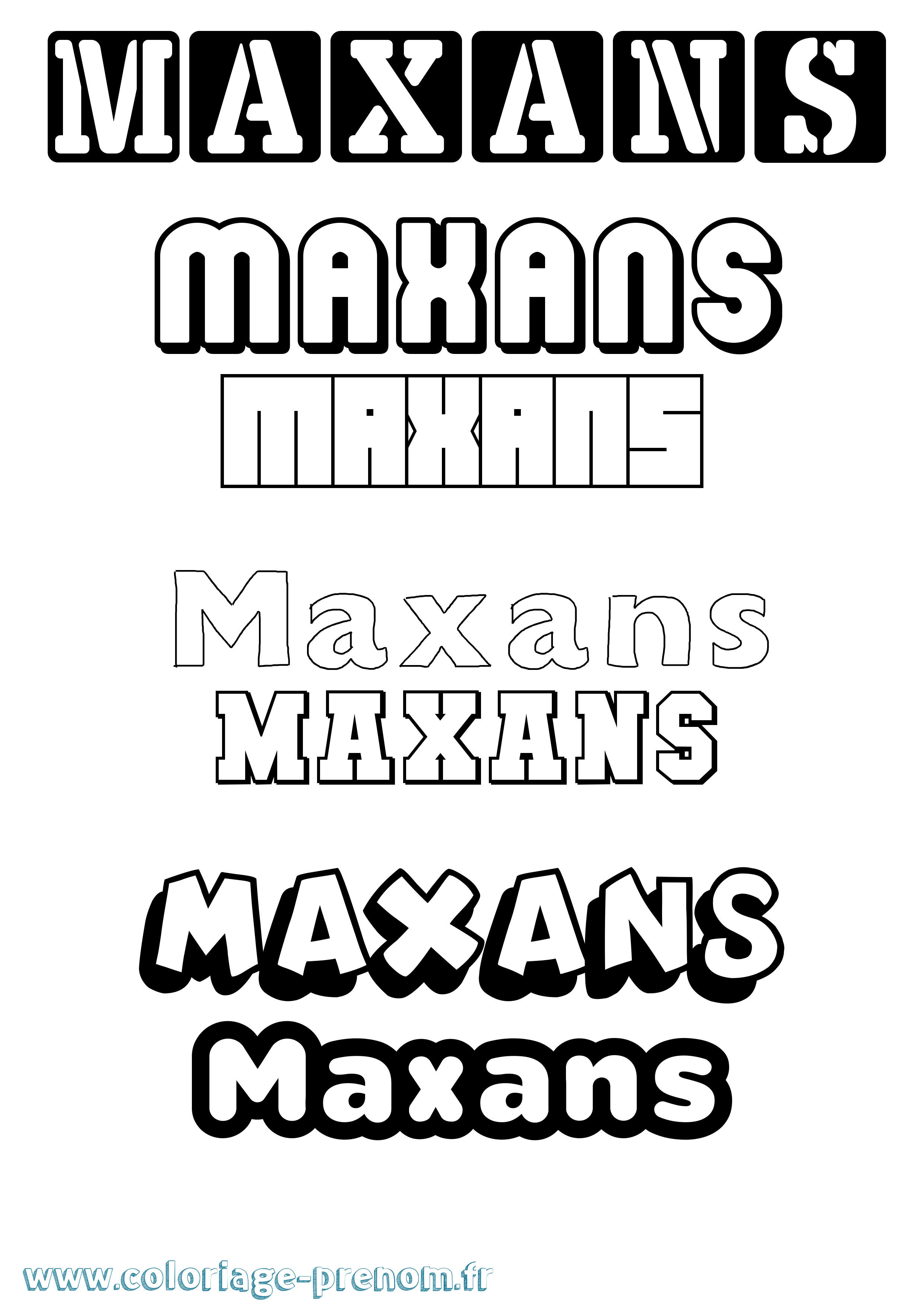 Coloriage Maxans Simple Coloriage prénom Maxans Simple
