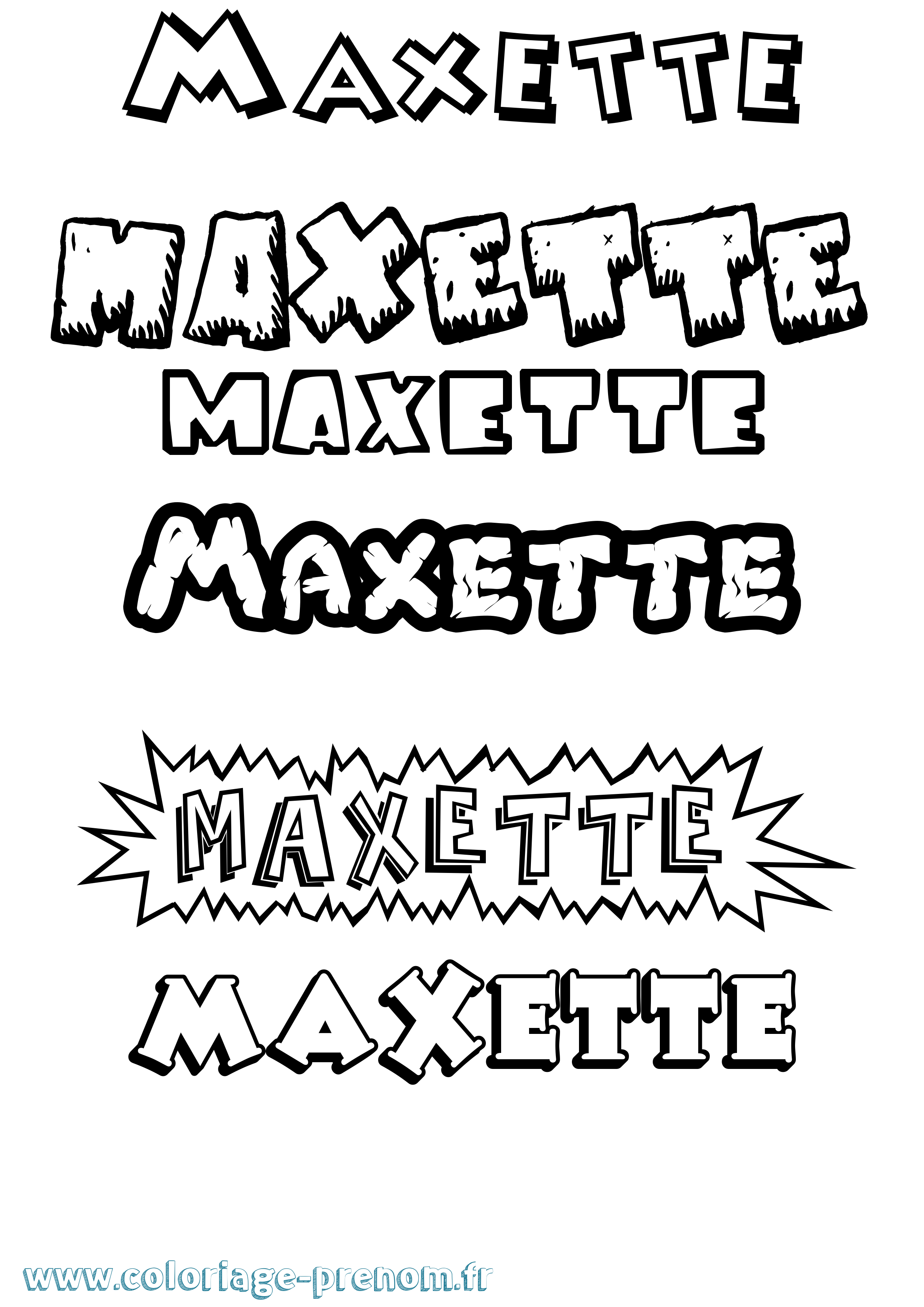 Coloriage Maxette Dessin Animé Coloriage prénom Maxette Dessin Animé
