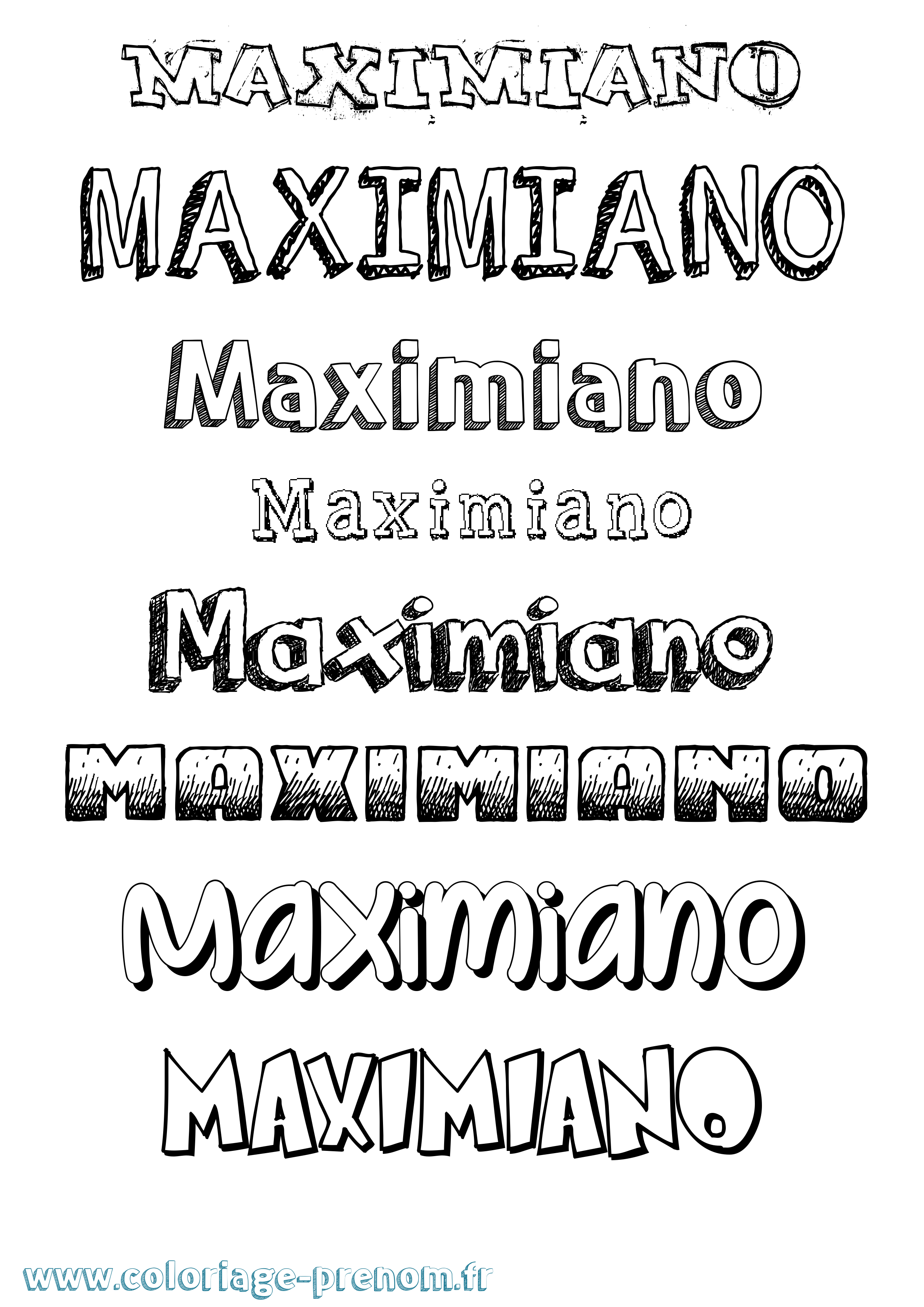 Coloriage Maximiano Dessiné Coloriage prénom Maximiano Dessiné