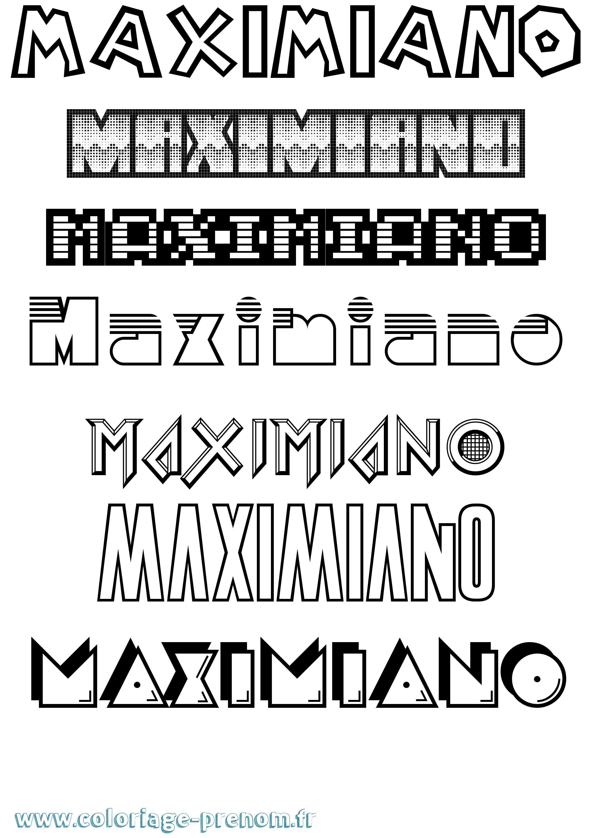 Coloriage Maximiano Jeux Vidéos Coloriage prénom Maximiano Jeux Vidéos