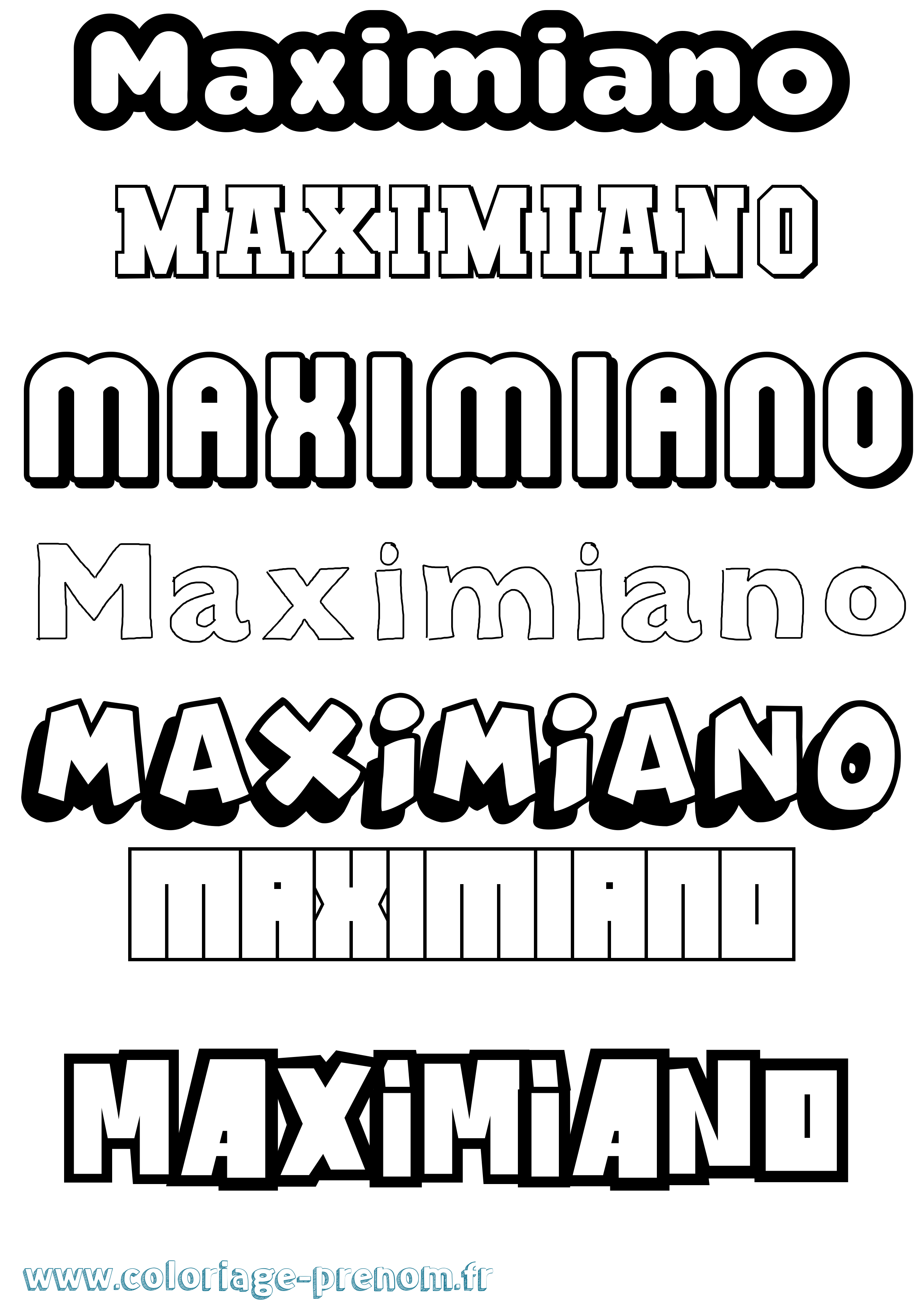 Coloriage Maximiano Simple Coloriage prénom Maximiano Simple