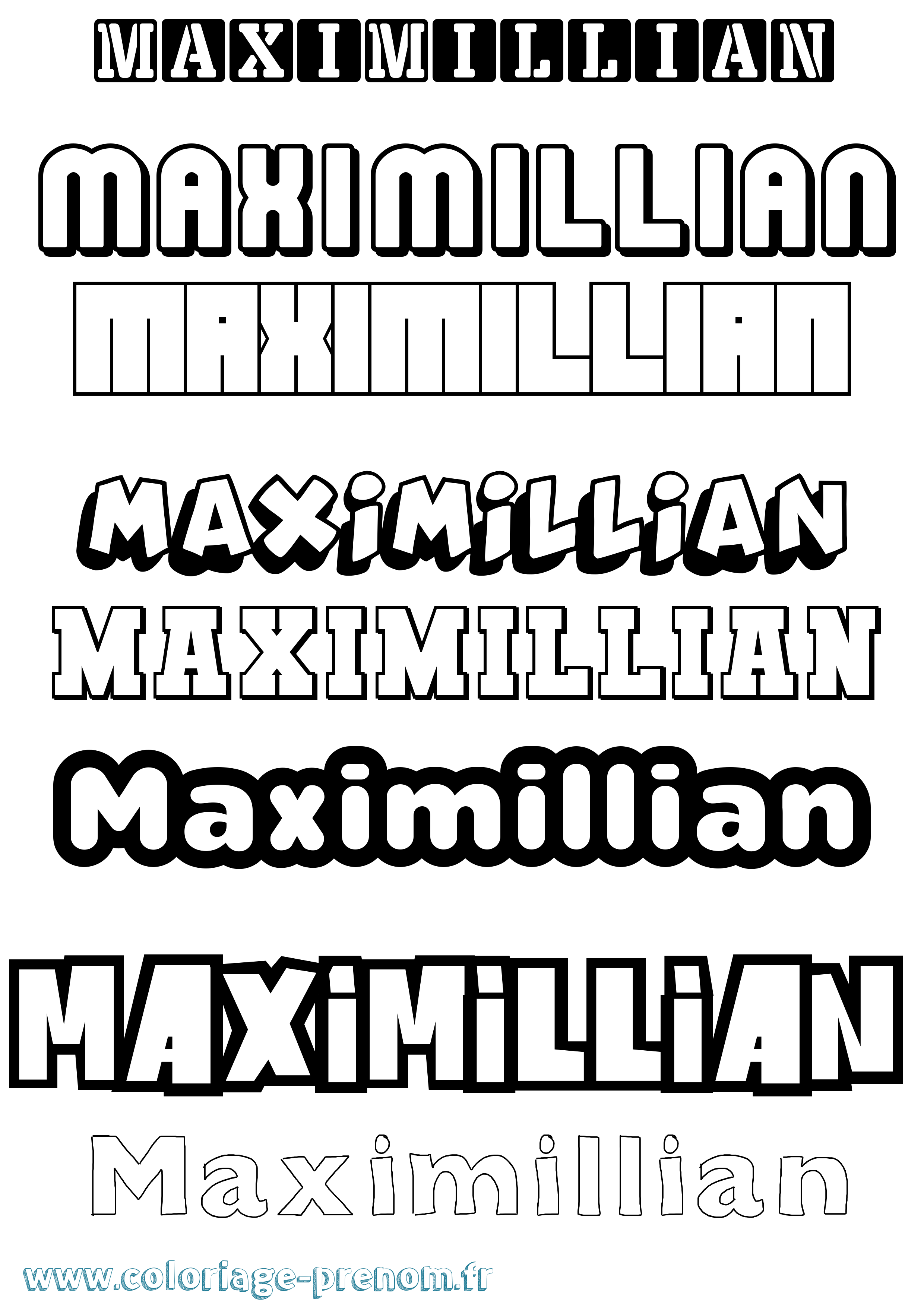 Coloriage Maximillian Simple Coloriage prénom Maximillian Simple