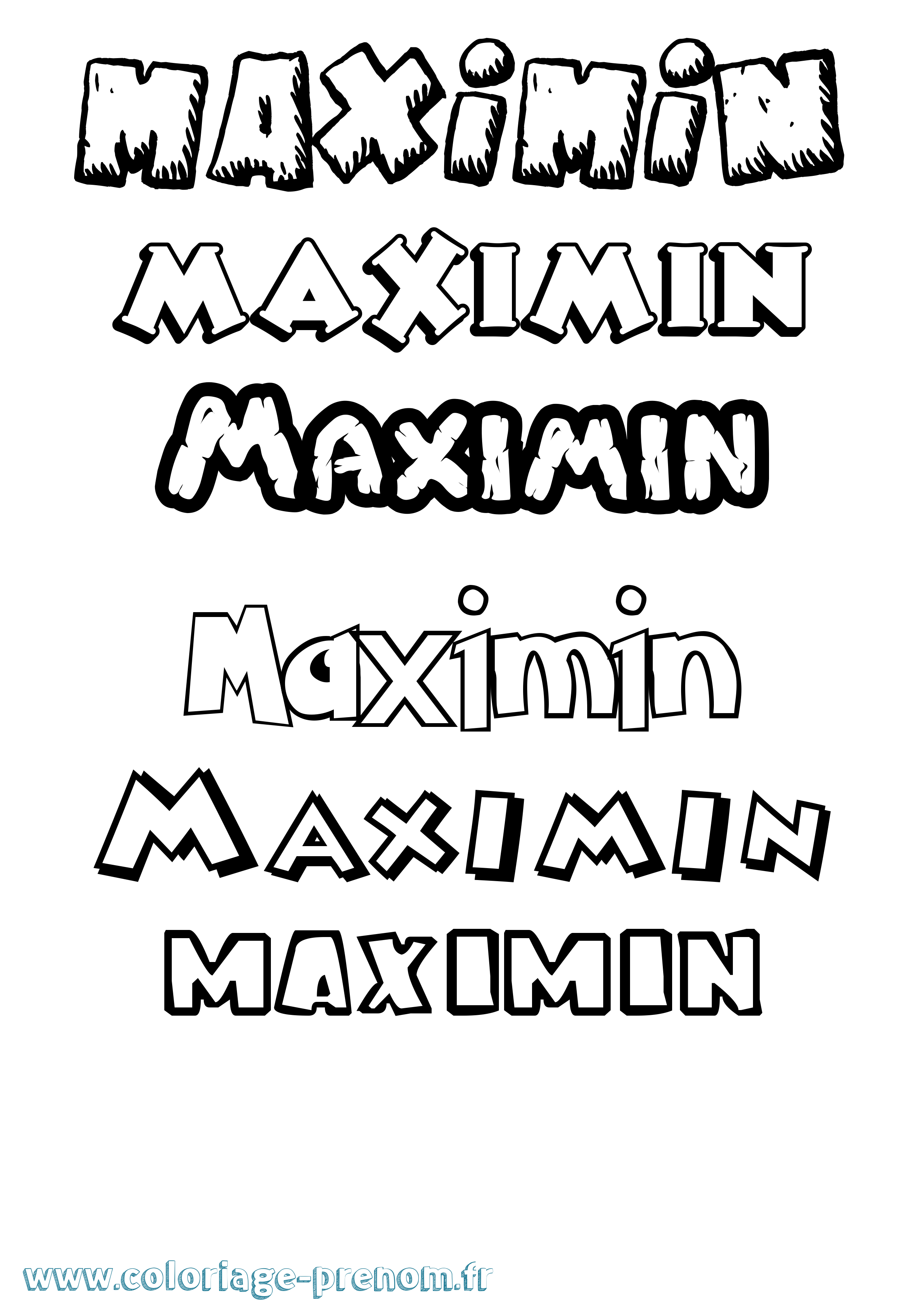 Coloriage Maximin Dessin Animé Coloriage prénom Maximin Dessin Animé
