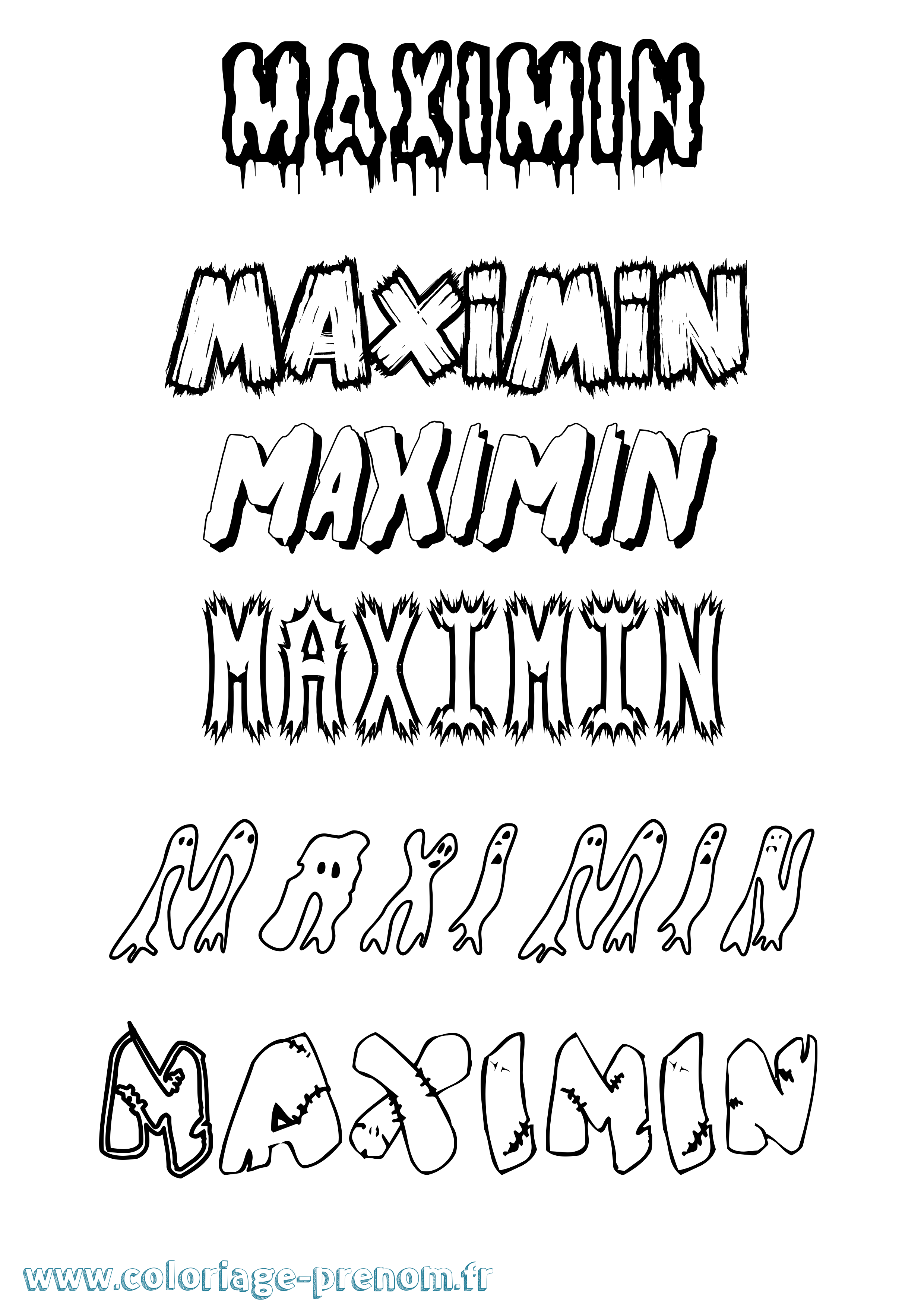 Coloriage Maximin Frisson Coloriage prénom Maximin Frisson