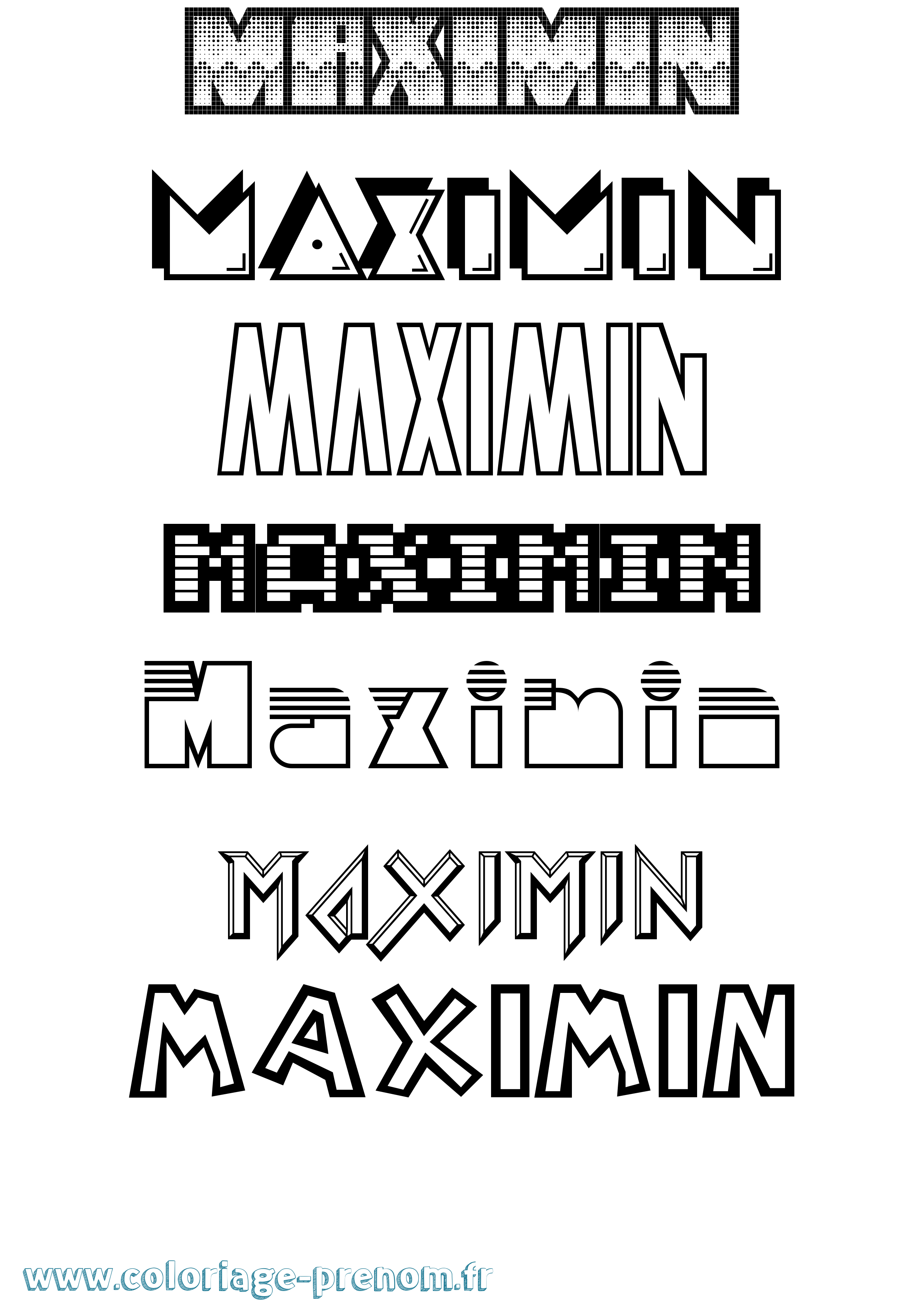 Coloriage Maximin Jeux Vidéos Coloriage prénom Maximin Jeux Vidéos