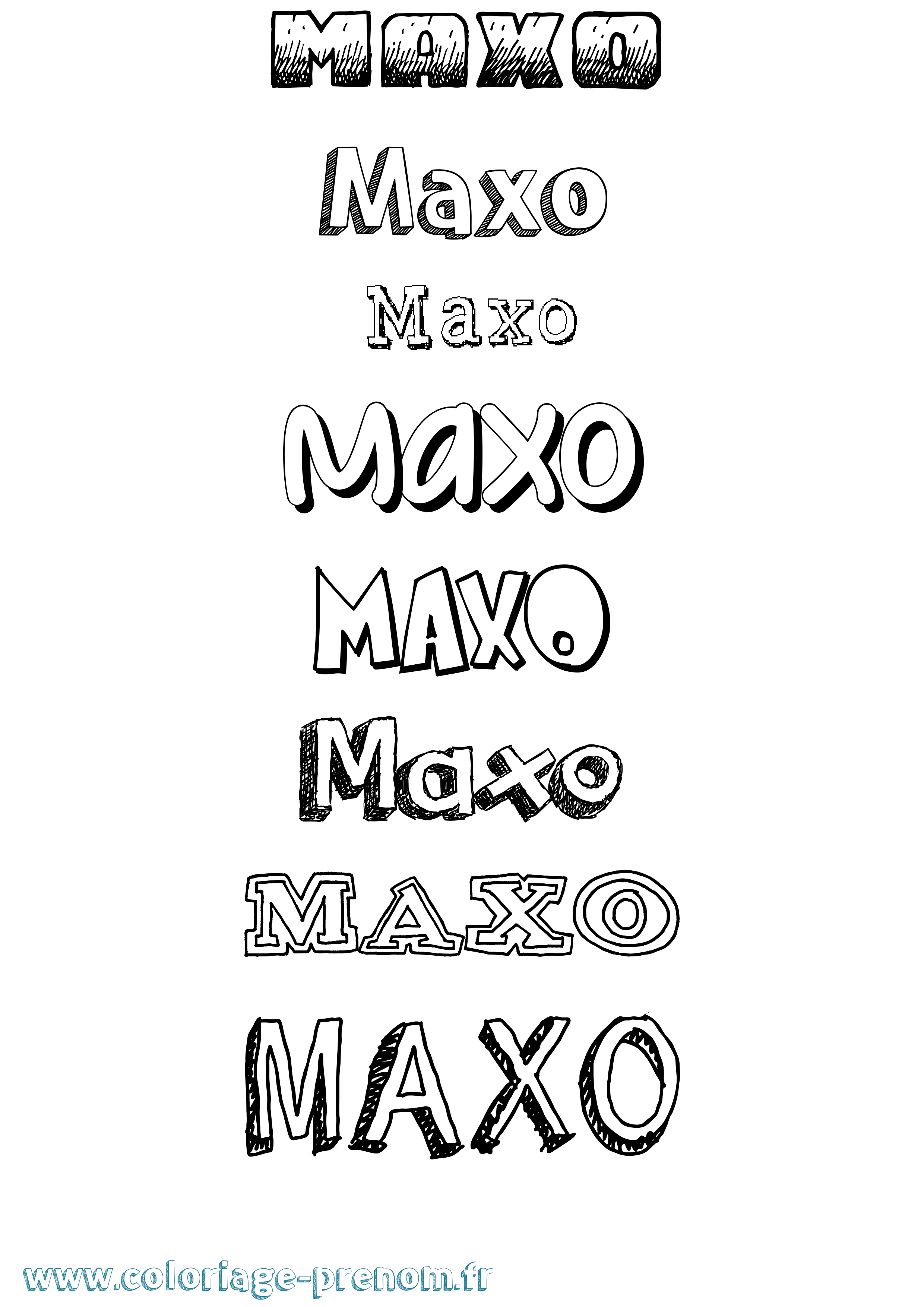 Coloriage Maxo Dessiné Coloriage prénom Maxo Dessiné
