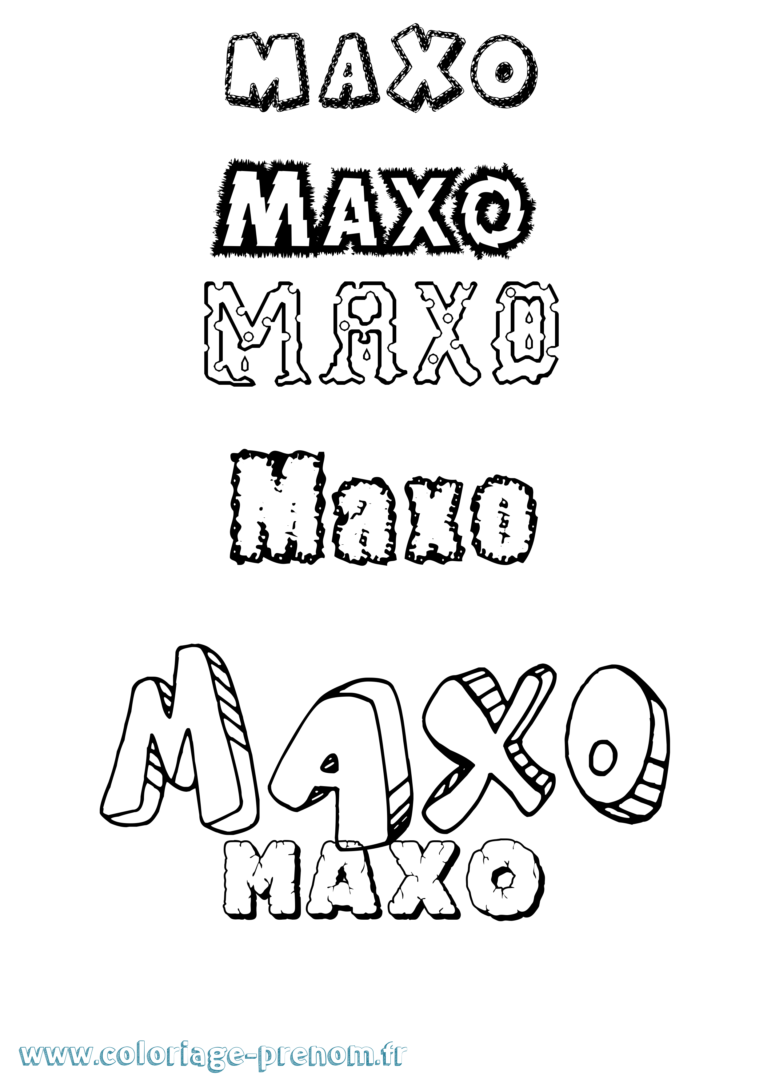 Coloriage Maxo Destructuré Coloriage prénom Maxo Destructuré