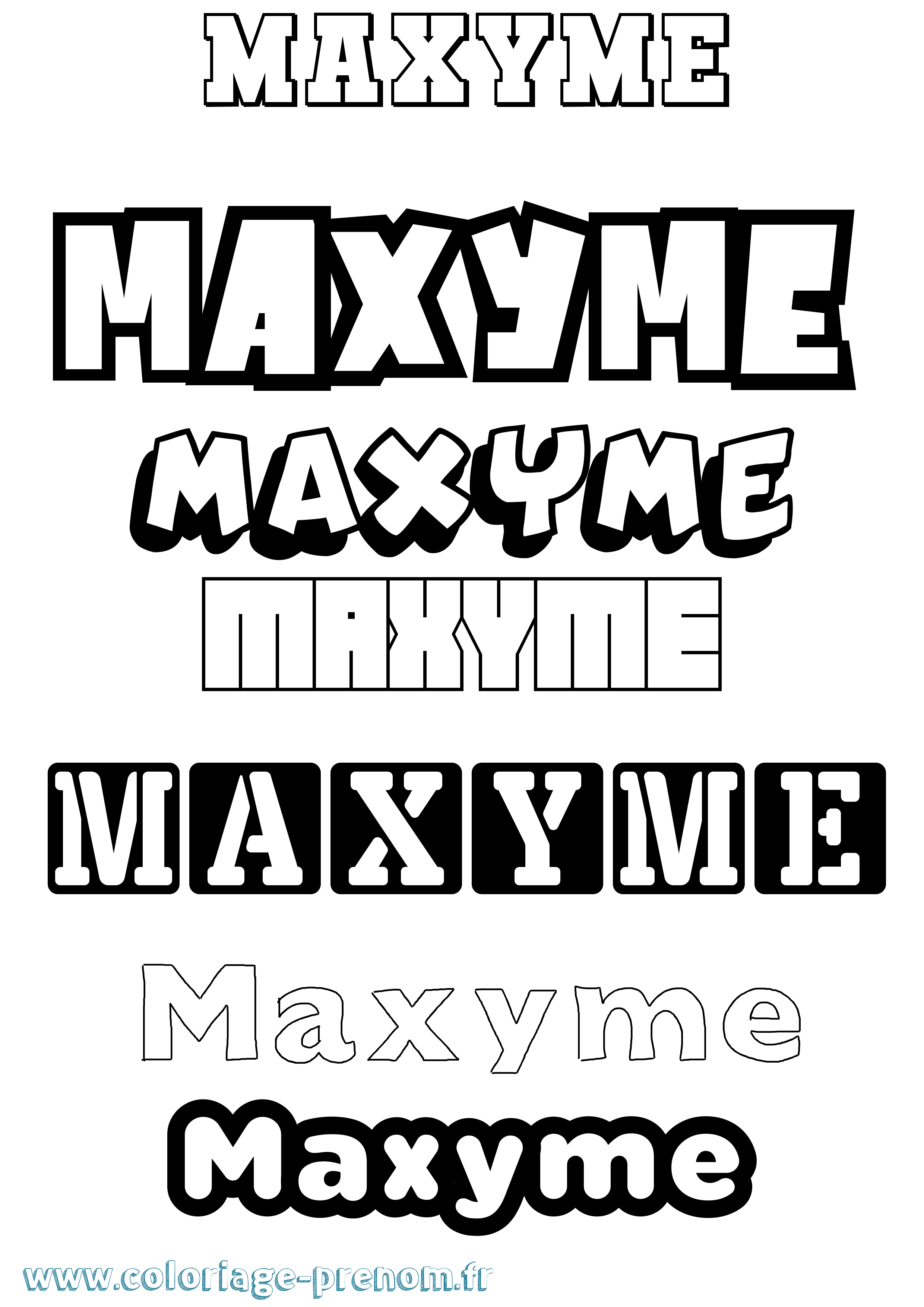 Coloriage Maxyme Simple Coloriage prénom Maxyme Simple