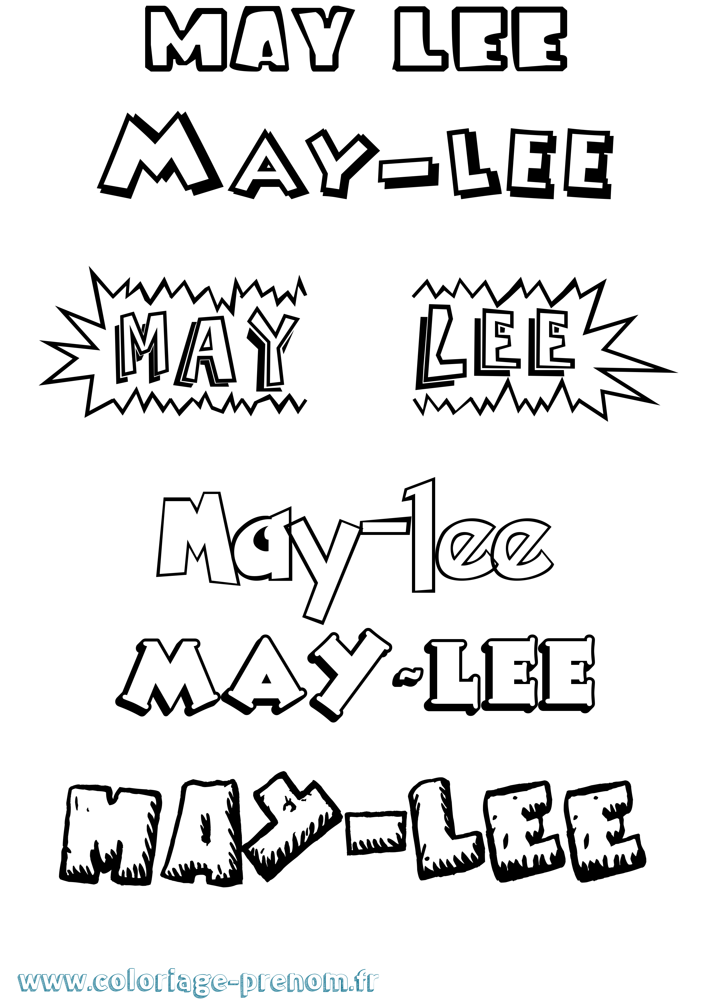 Coloriage May-Lee Dessin Animé Coloriage prénom May-Lee Dessin Animé