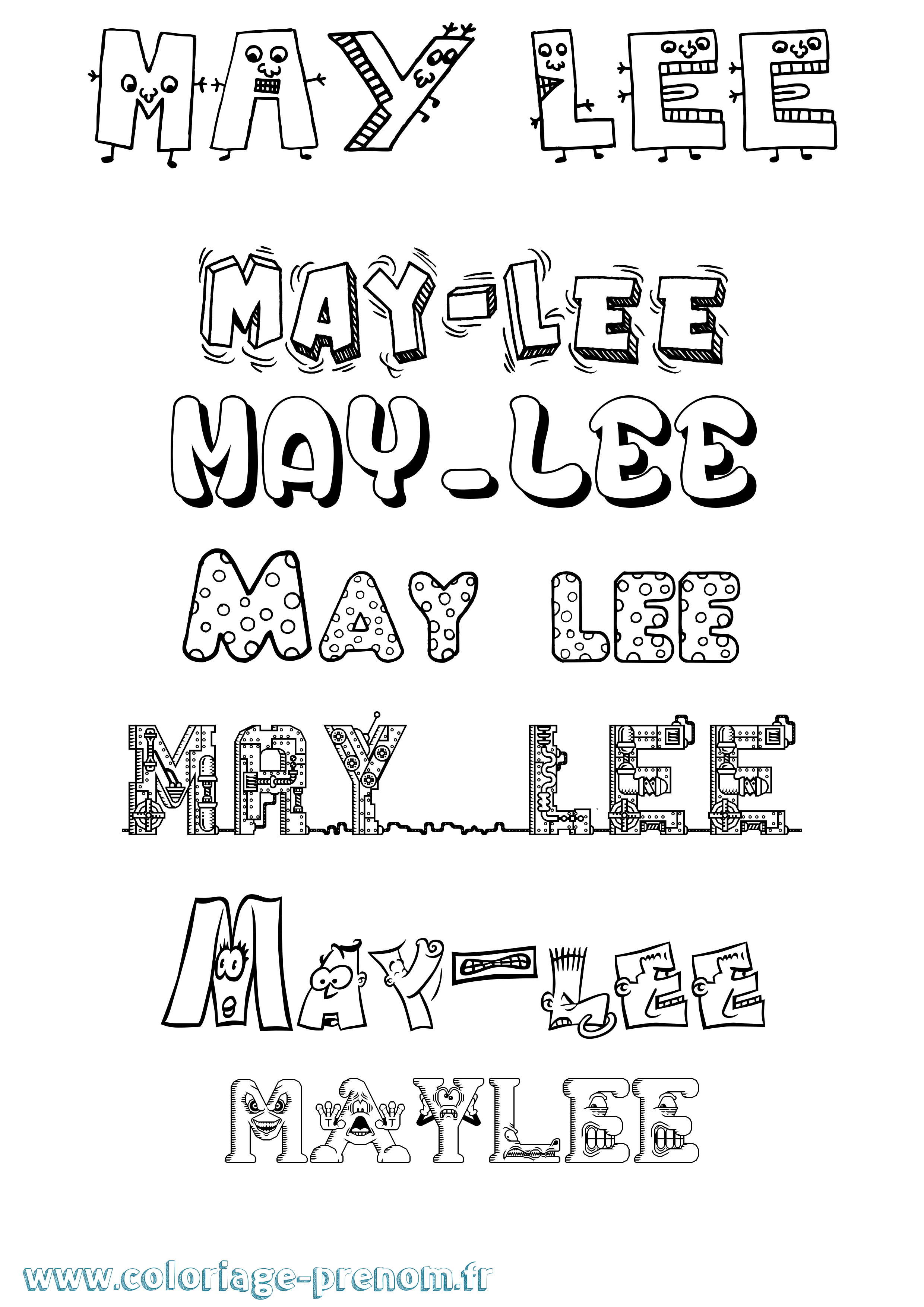Coloriage May-Lee Fun Coloriage prénom May-Lee Fun