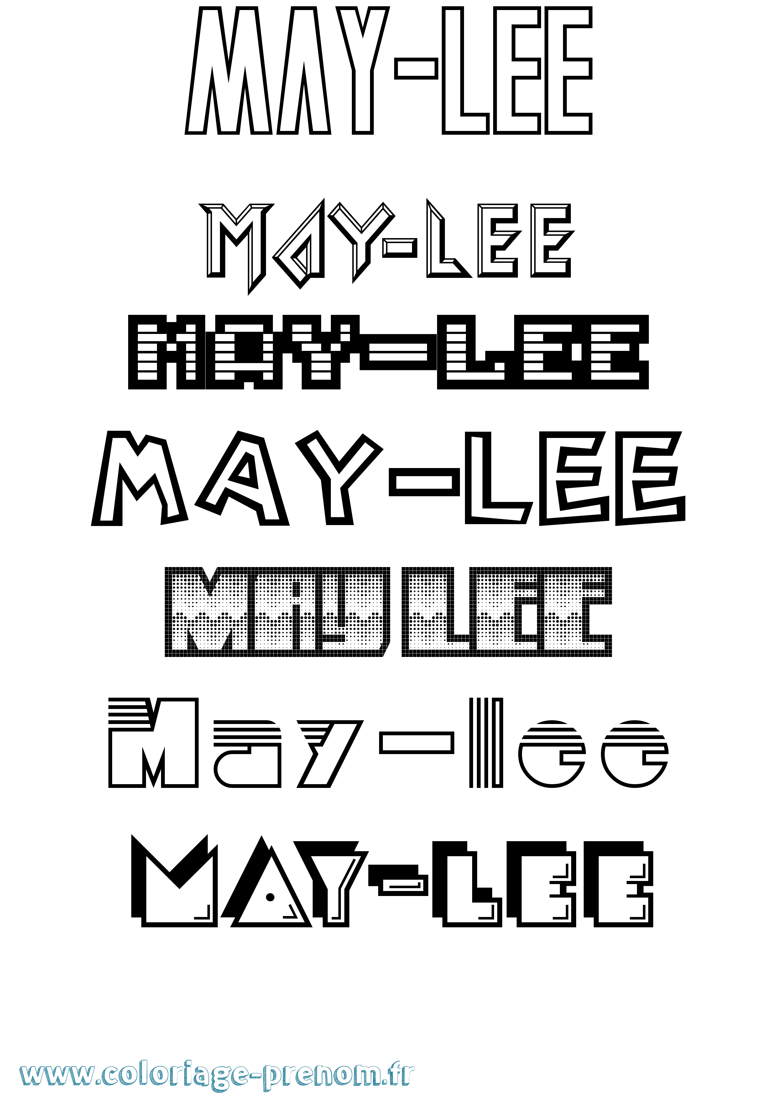Coloriage May-Lee Jeux Vidéos Coloriage prénom May-Lee Jeux Vidéos
