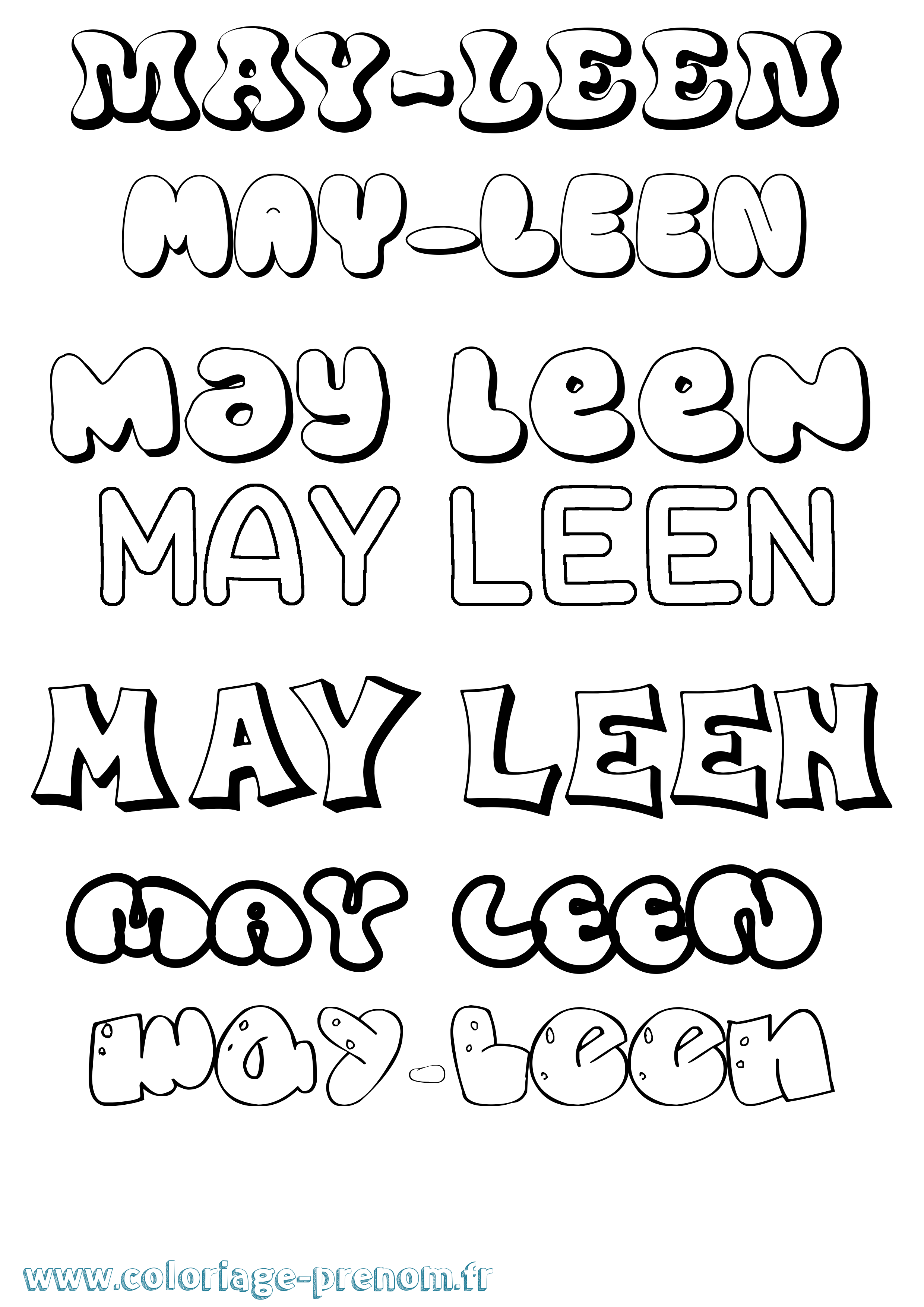 Coloriage May-Leen Bubble Coloriage prénom May-Leen Bubble