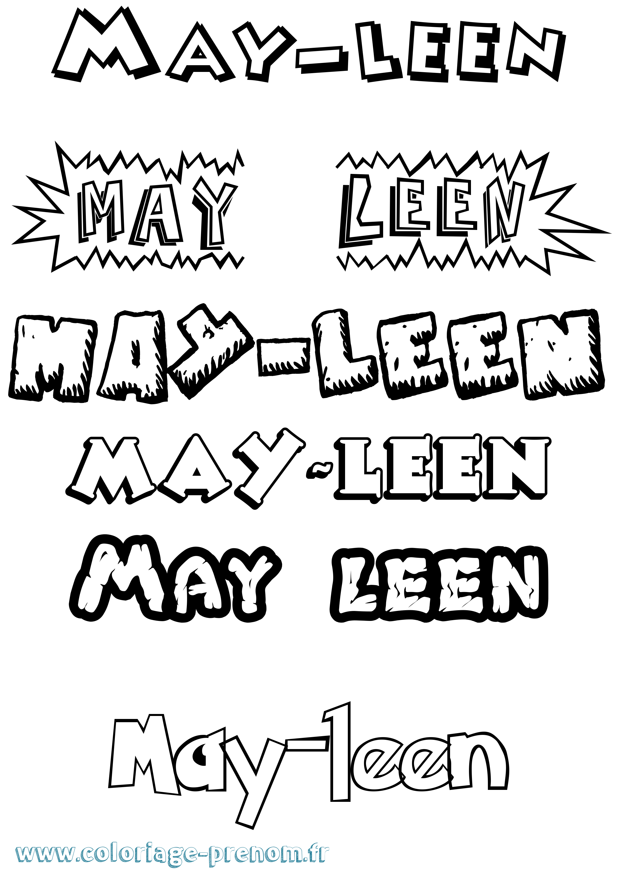 Coloriage May-Leen Dessin Animé Coloriage prénom May-Leen Dessin Animé