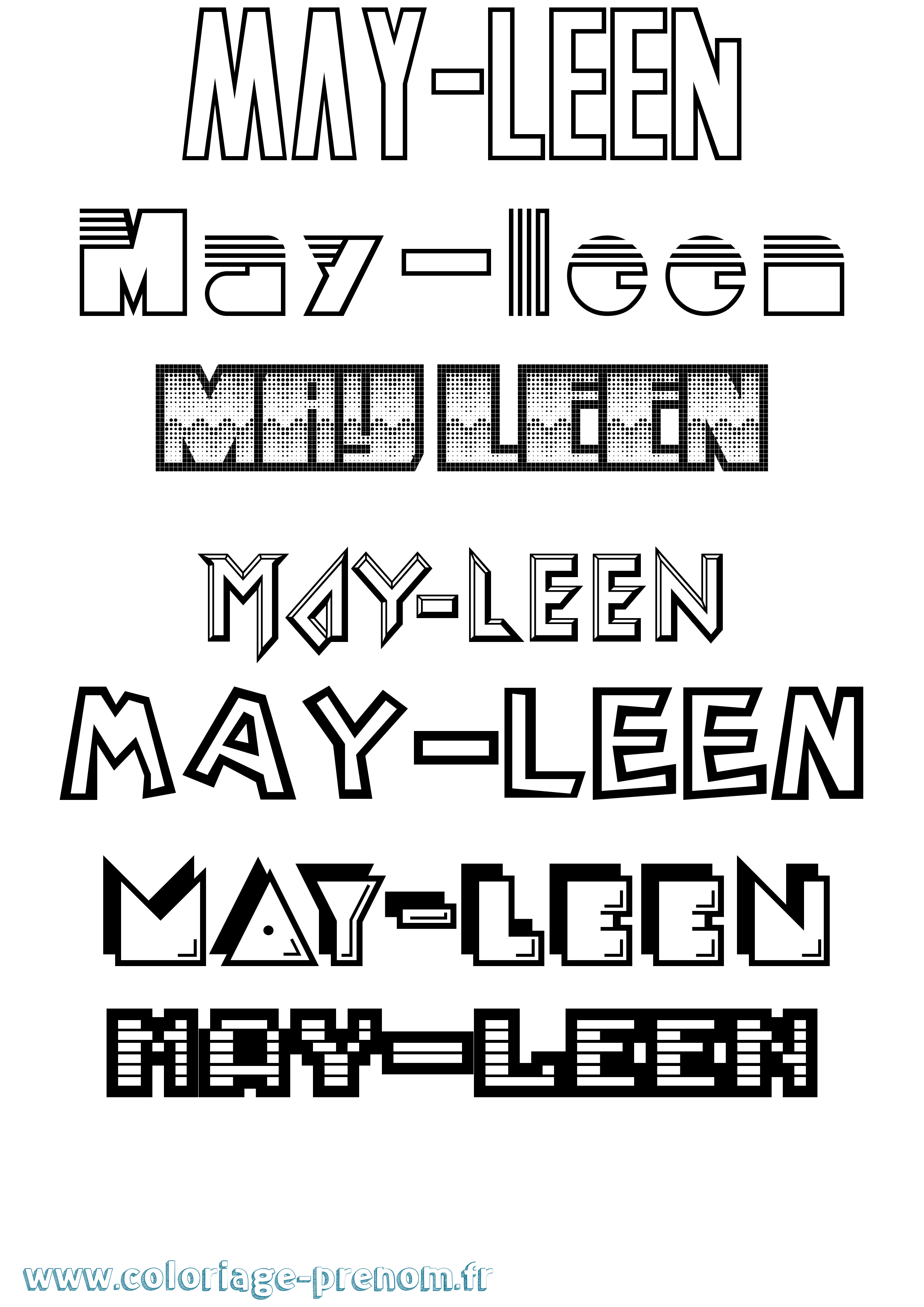 Coloriage May-Leen Jeux Vidéos Coloriage prénom May-Leen Jeux Vidéos