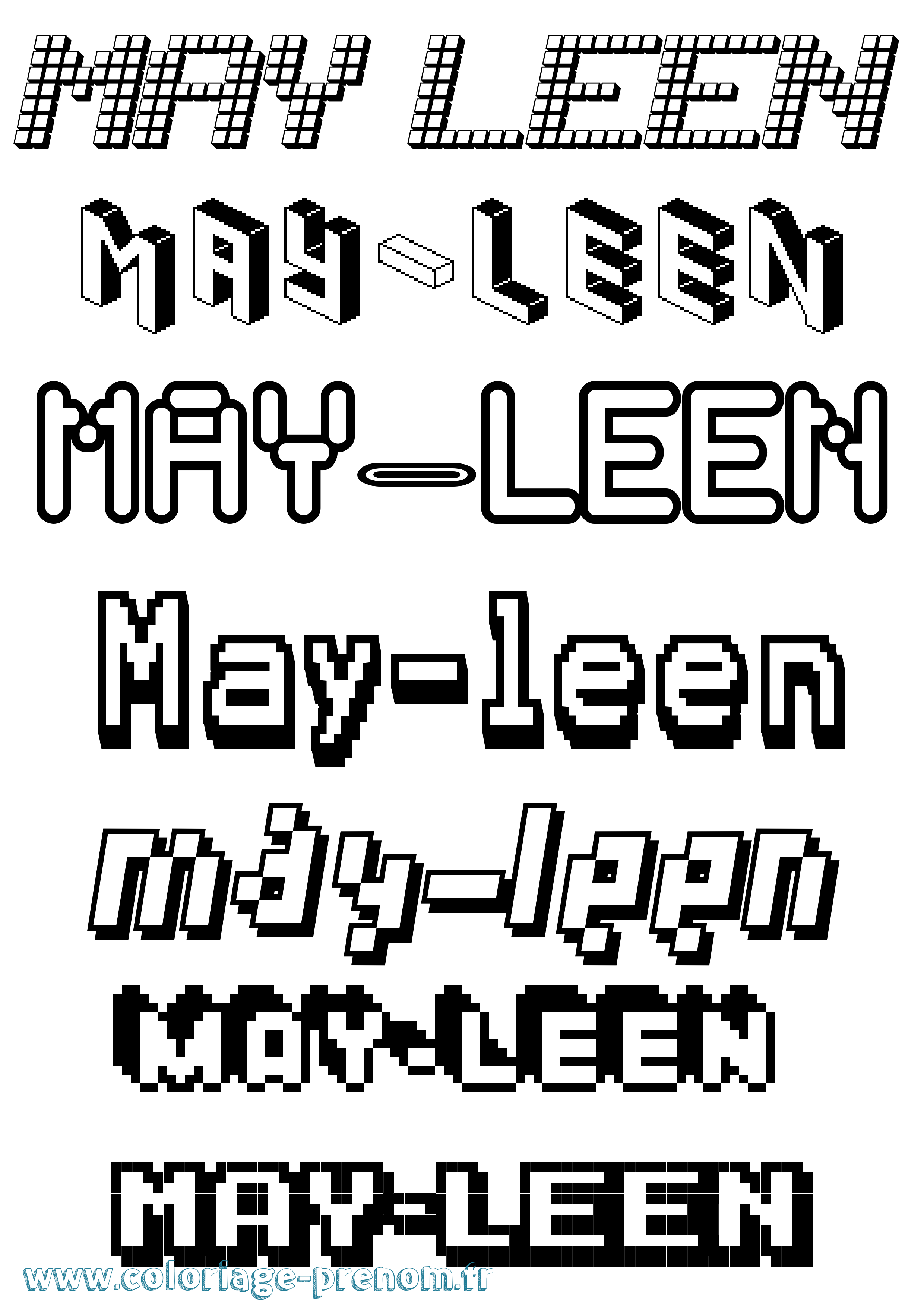 Coloriage May-Leen Pixel Coloriage prénom May-Leen Pixel