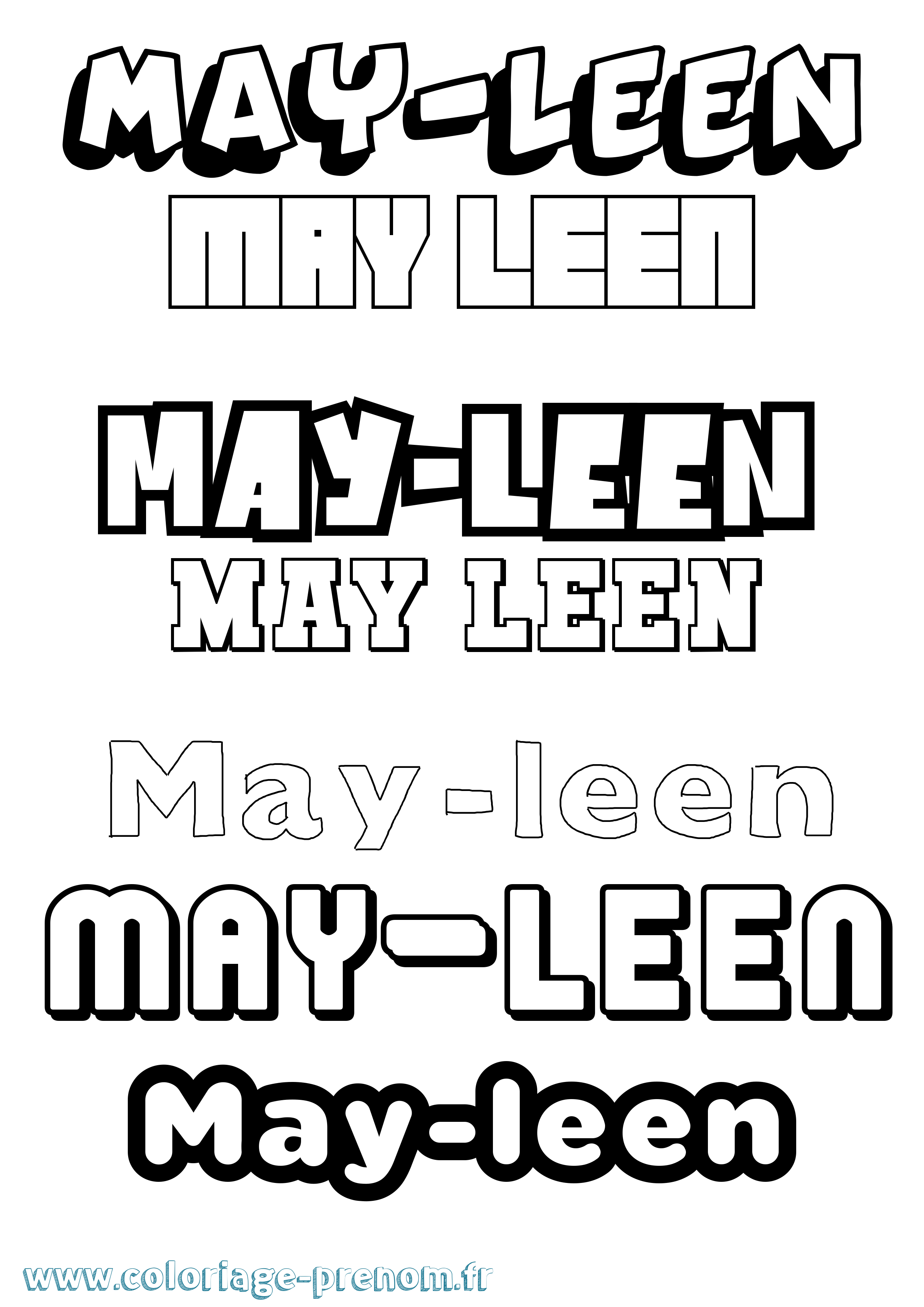 Coloriage May-Leen Simple Coloriage prénom May-Leen Simple