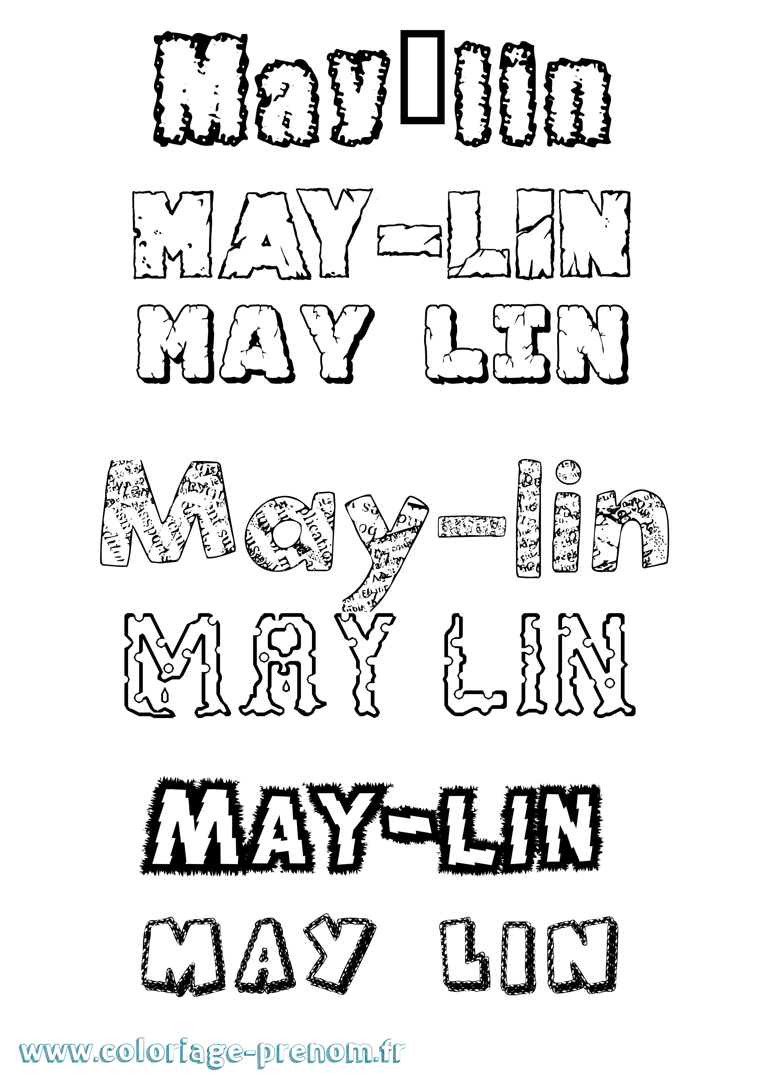 Coloriage May-Lin Destructuré Coloriage prénom May-Lin Destructuré