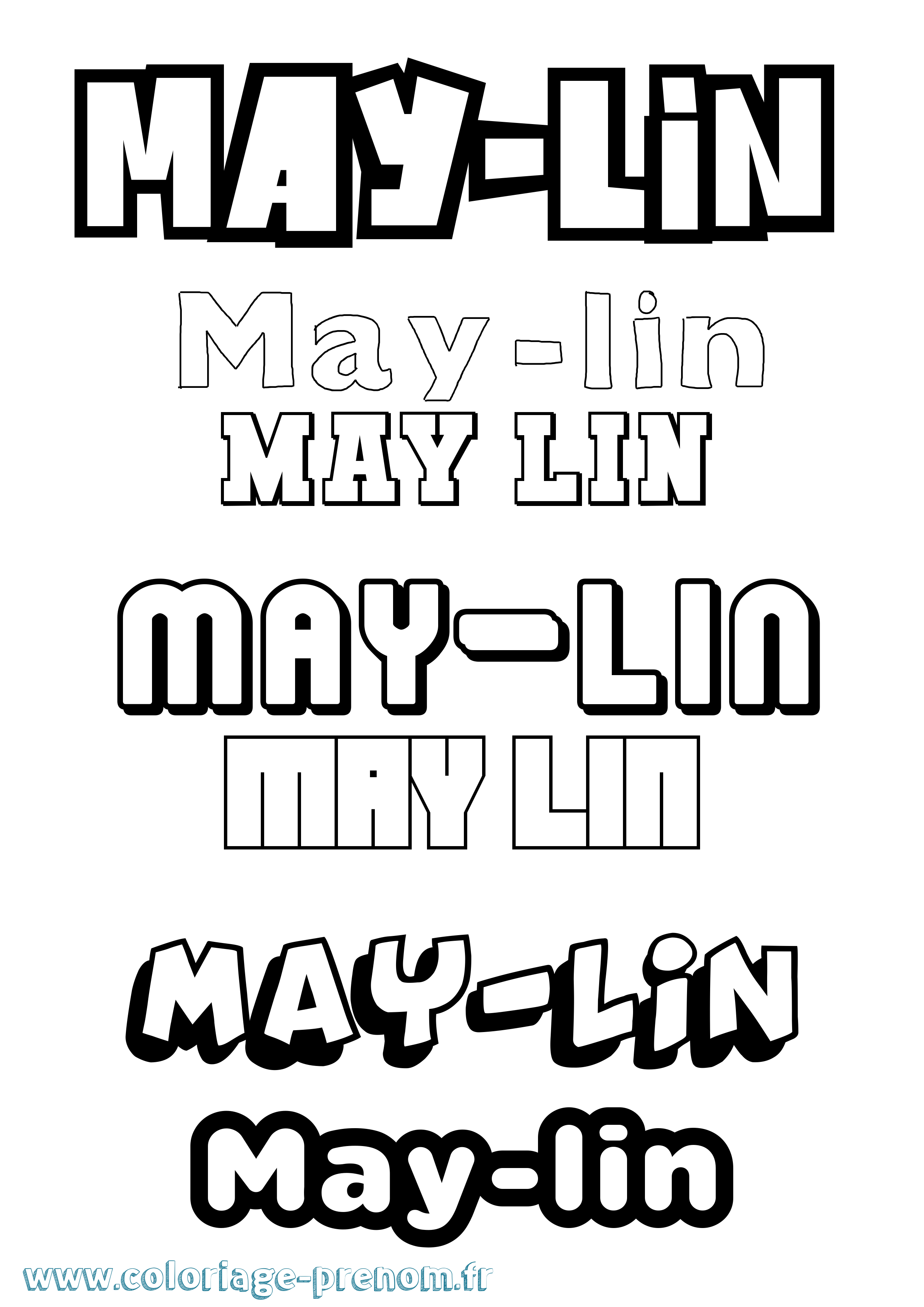 Coloriage May-Lin Simple Coloriage prénom May-Lin Simple