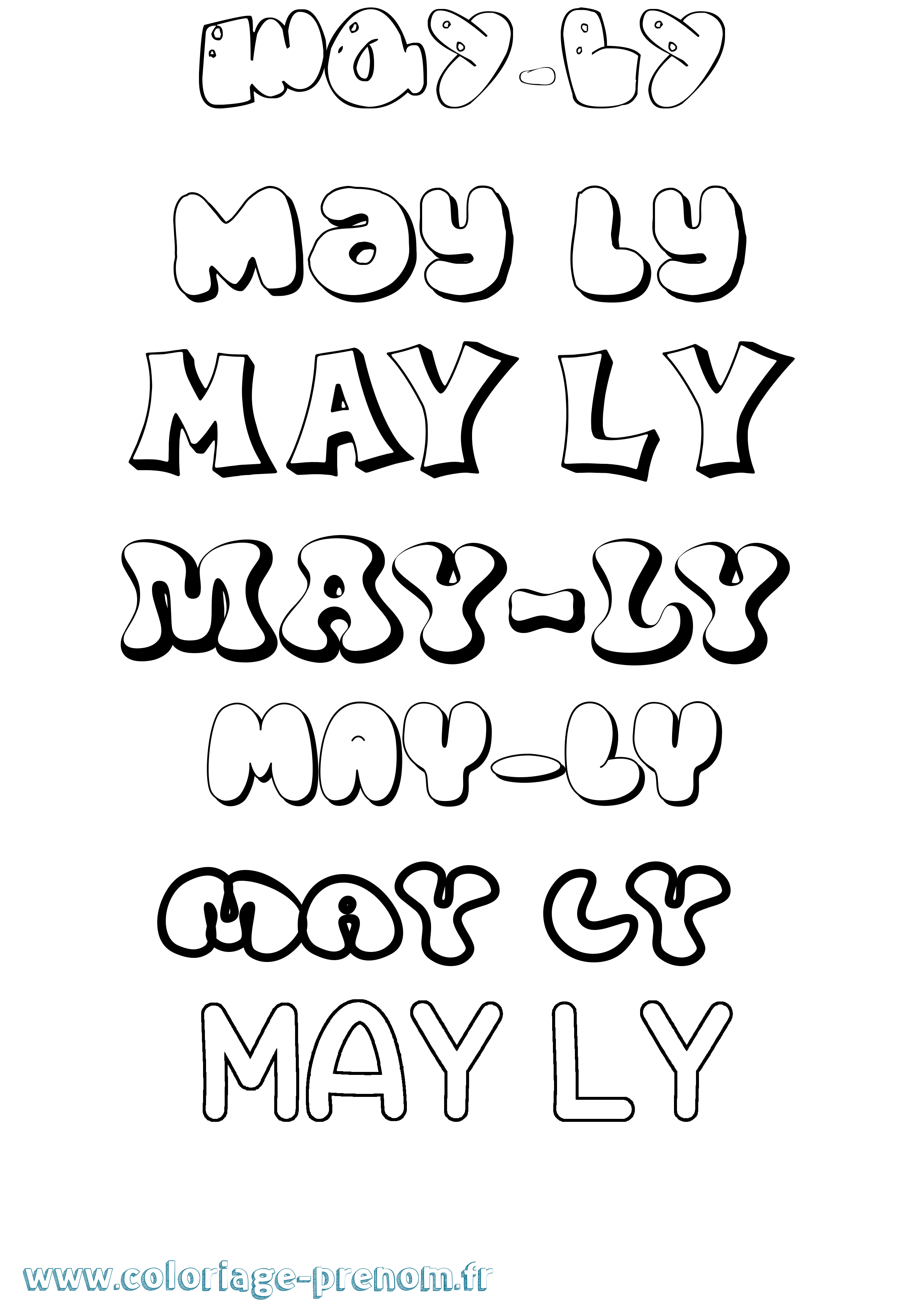 Coloriage May-Ly Bubble Coloriage prénom May-Ly Bubble