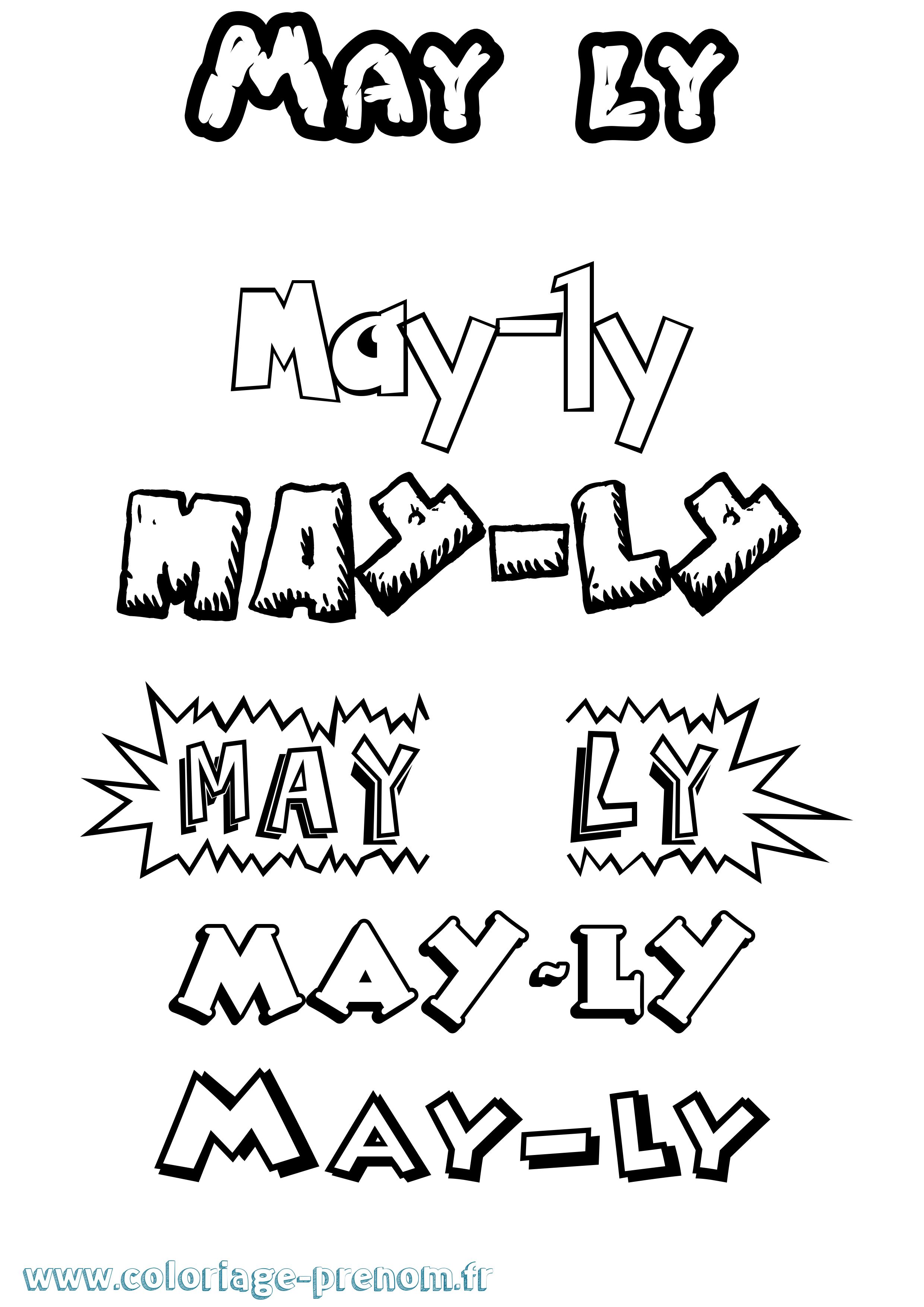 Coloriage May-Ly Dessin Animé Coloriage prénom May-Ly Dessin Animé