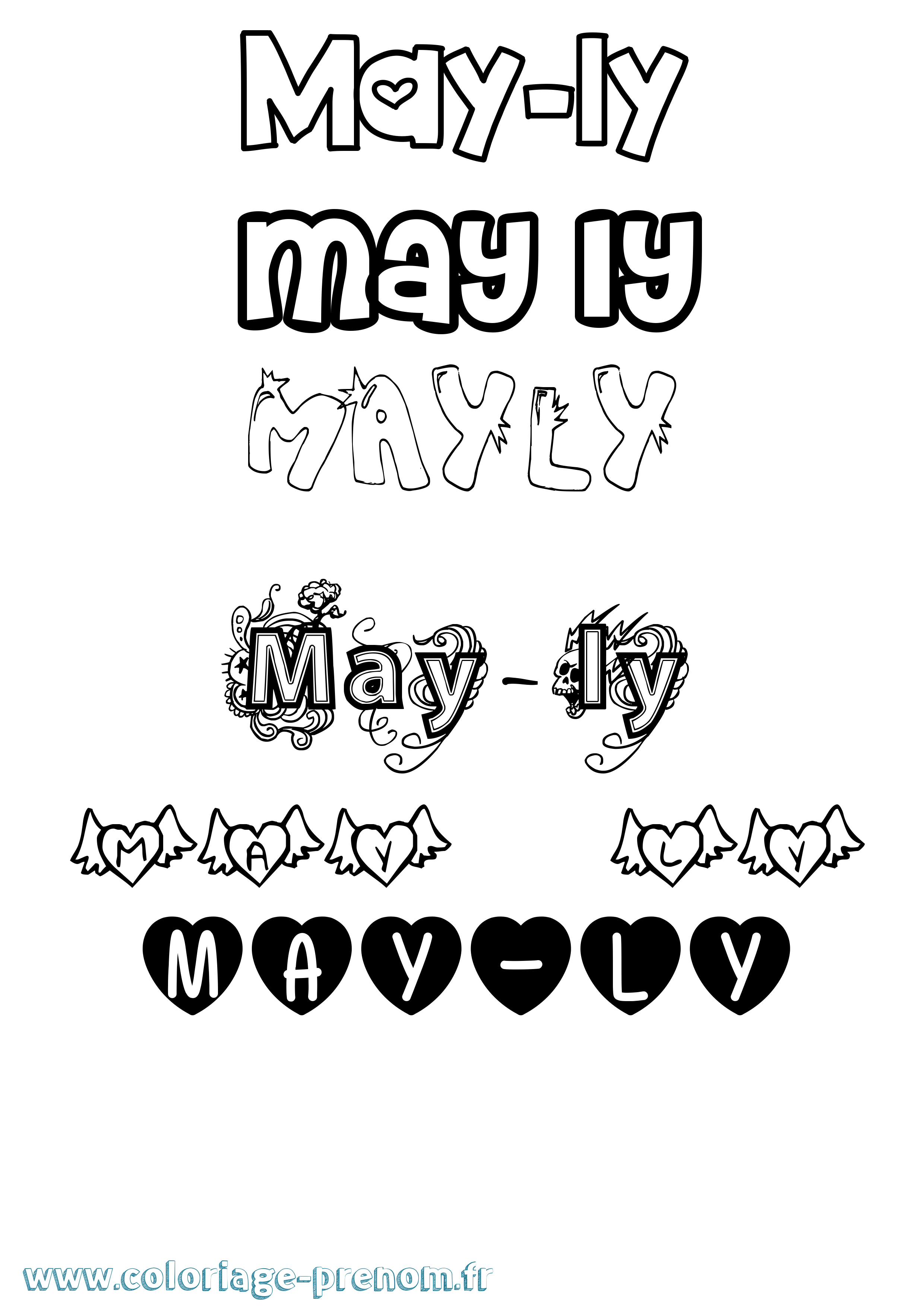 Coloriage May-Ly Girly Coloriage prénom May-Ly Girly