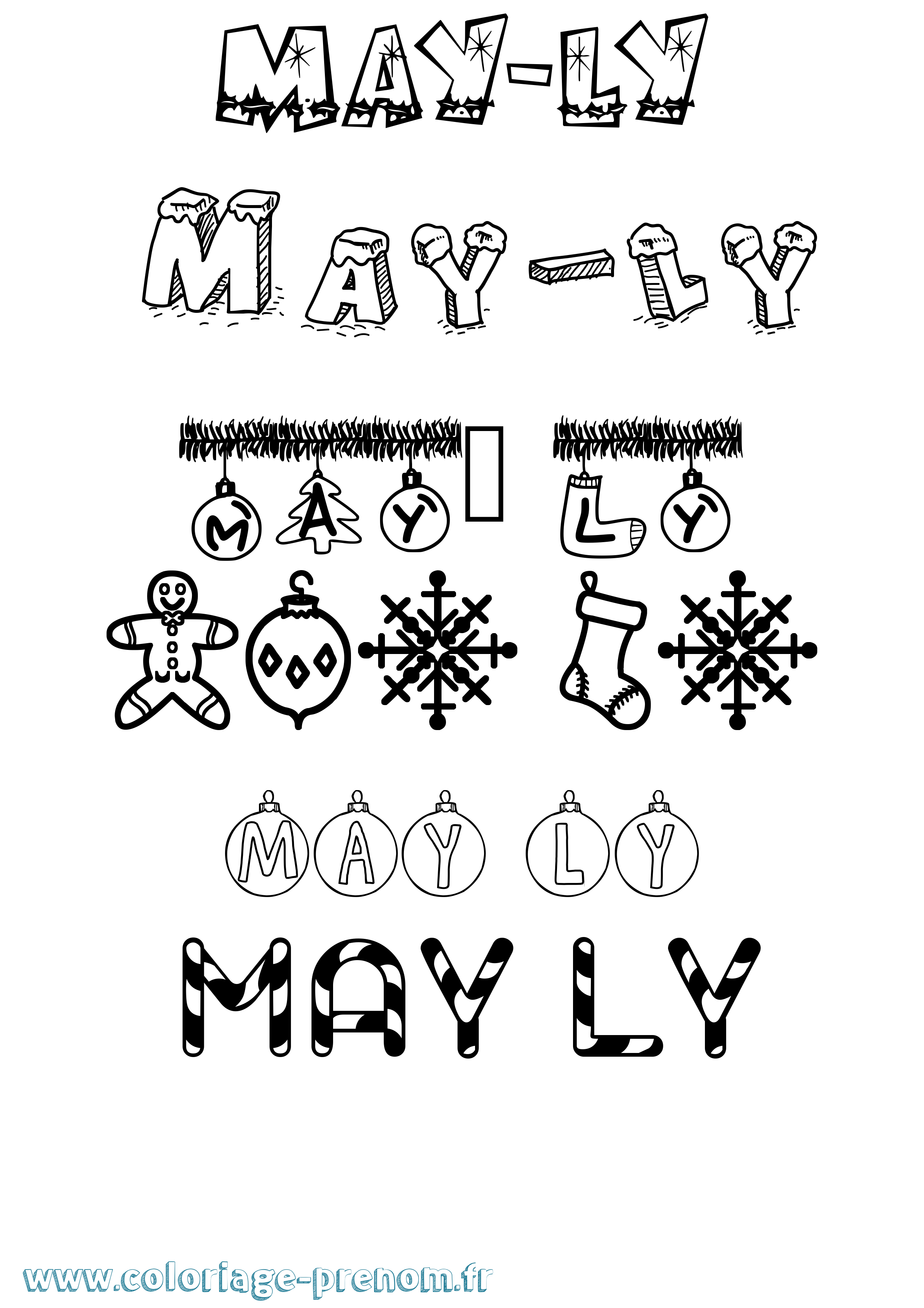 Coloriage May-Ly Noël Coloriage prénom May-Ly Noël