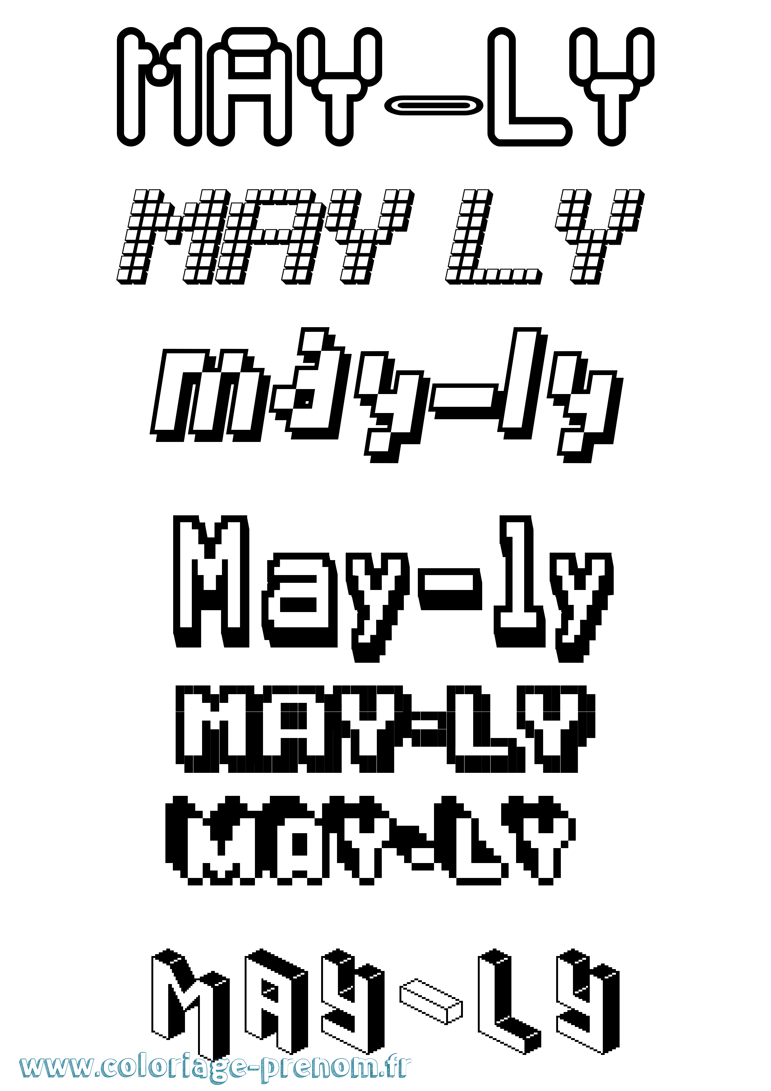 Coloriage May-Ly Pixel Coloriage prénom May-Ly Pixel