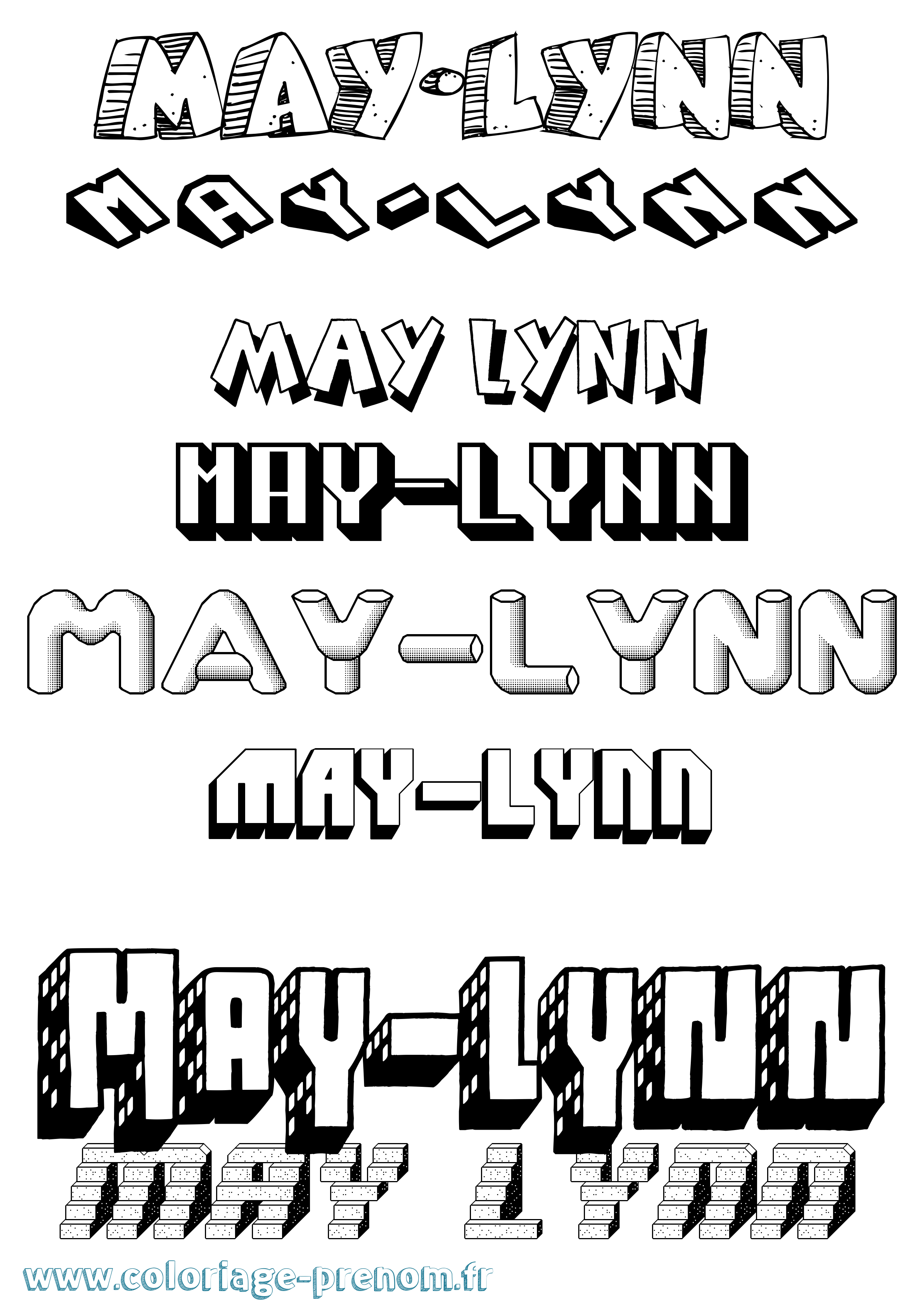 Coloriage May-Lynn Effet 3D Coloriage prénom May-Lynn Effet 3D