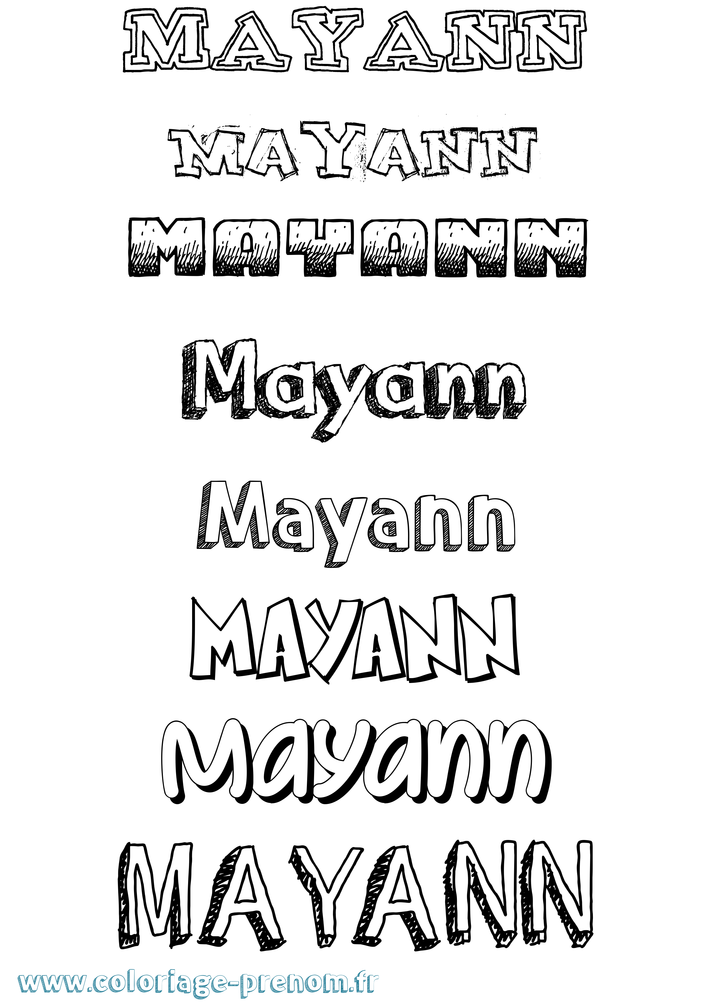 Coloriage Mayann Dessiné Coloriage prénom Mayann Dessiné