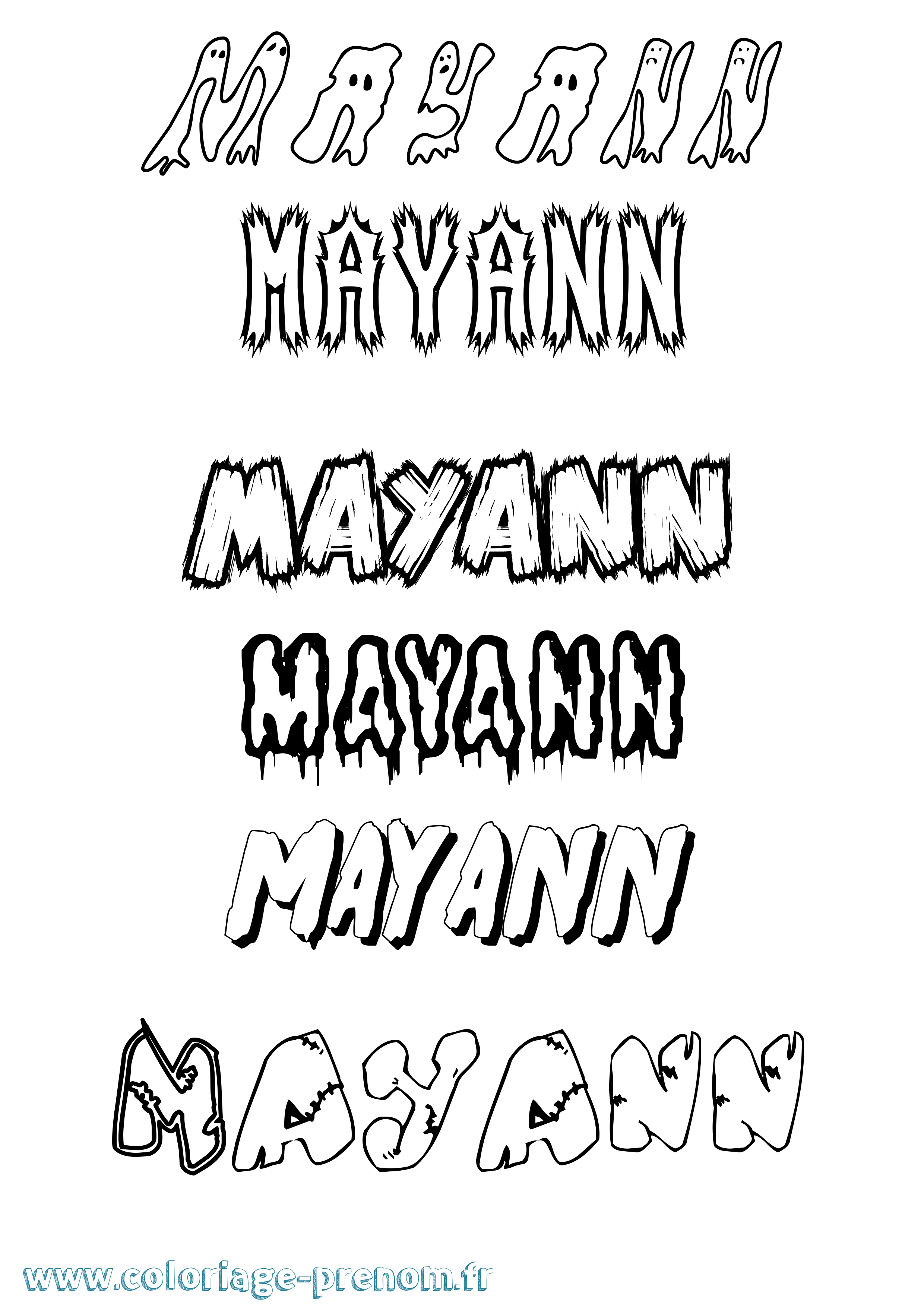 Coloriage Mayann Frisson Coloriage prénom Mayann Frisson