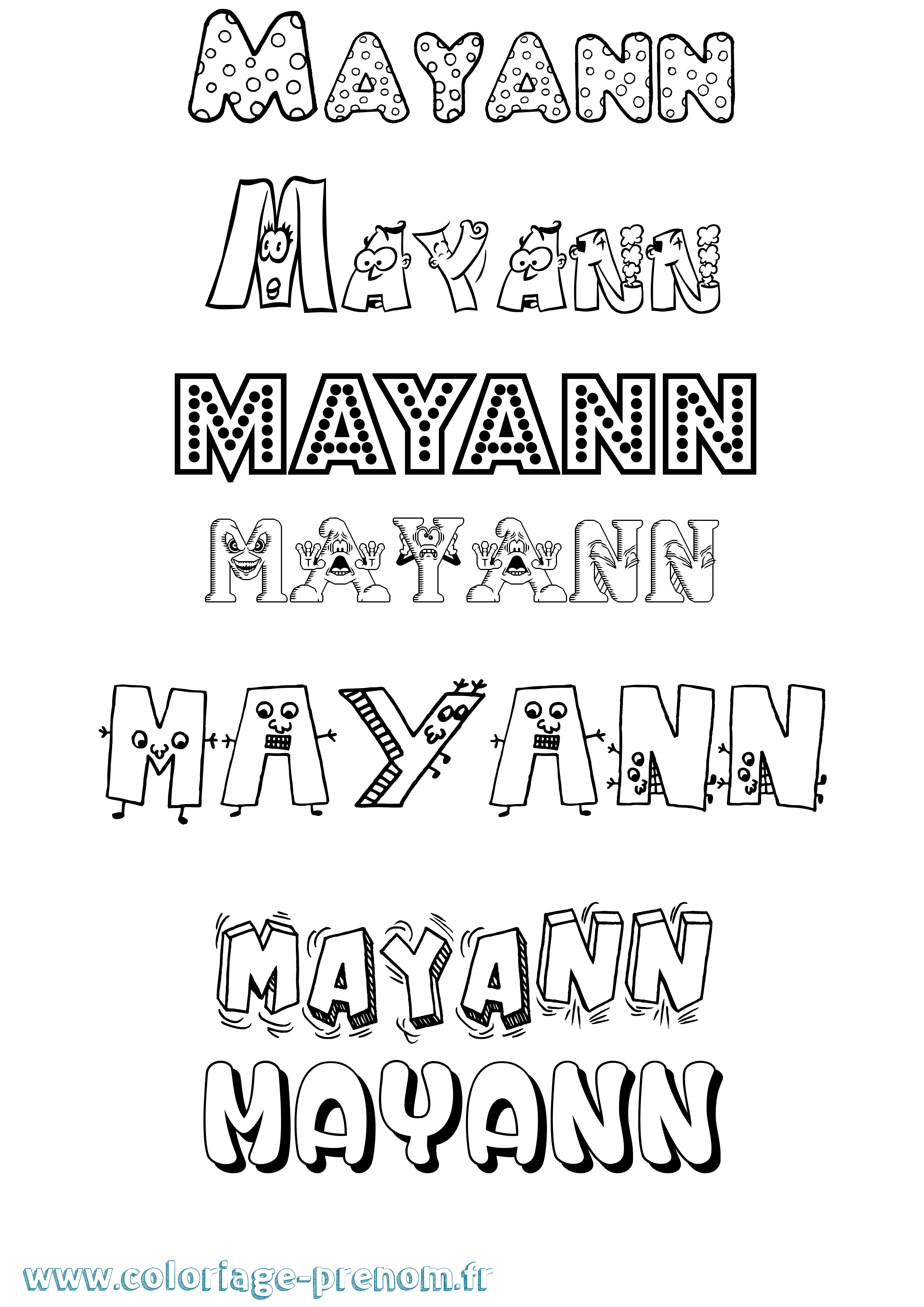 Coloriage Mayann Fun Coloriage prénom Mayann Fun