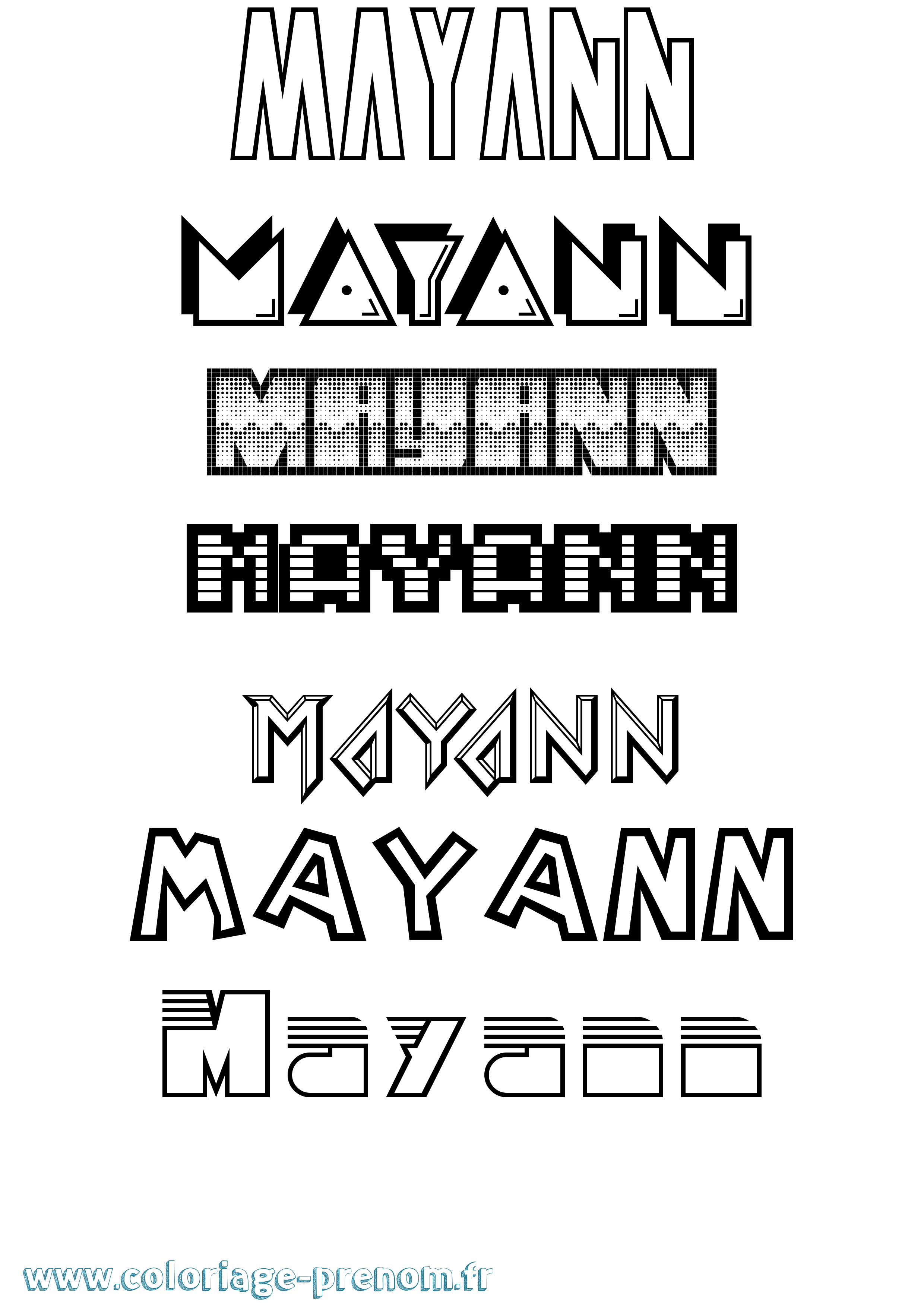 Coloriage Mayann Jeux Vidéos Coloriage prénom Mayann Jeux Vidéos