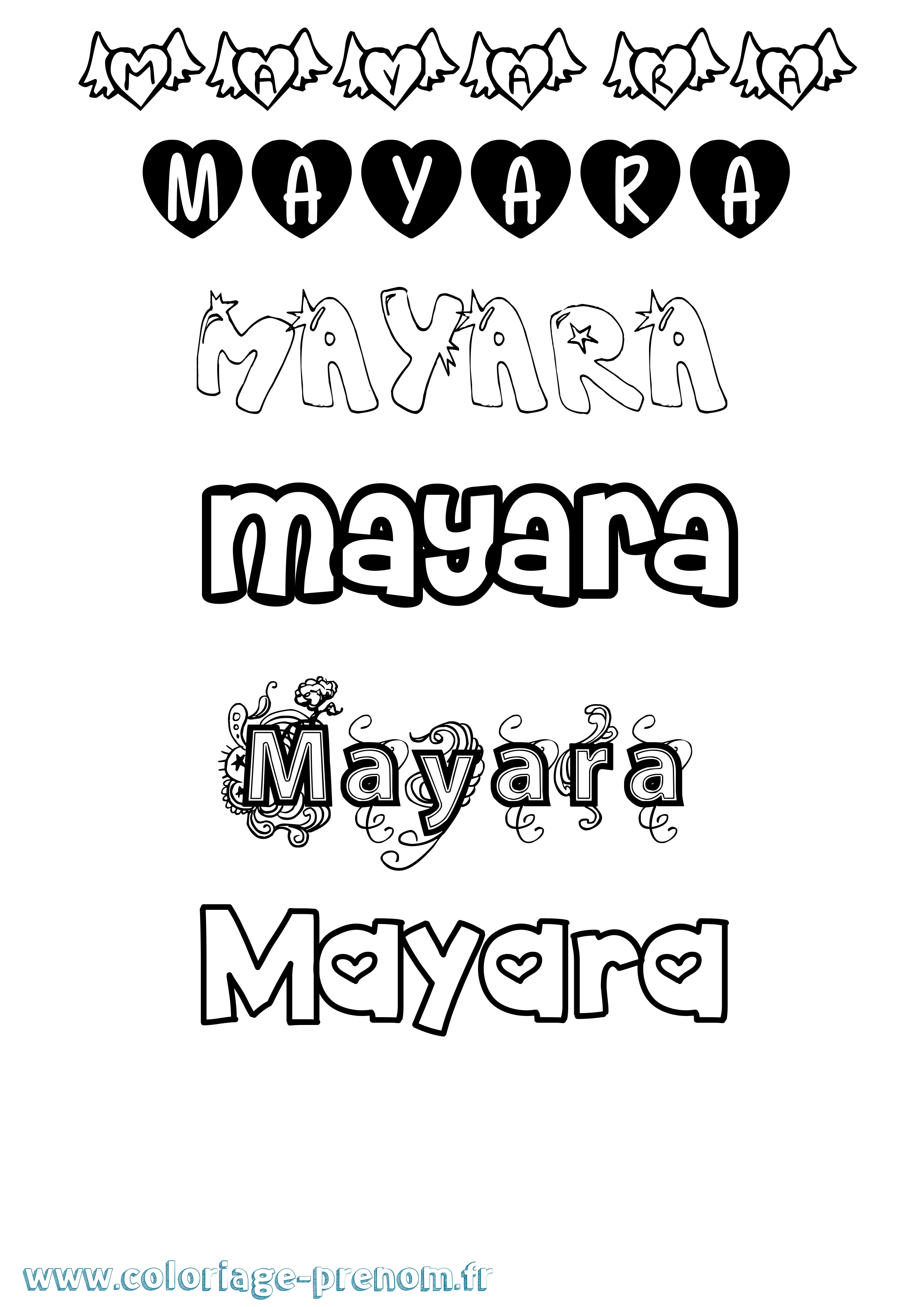 Coloriage Mayara Girly Coloriage prénom Mayara Girly