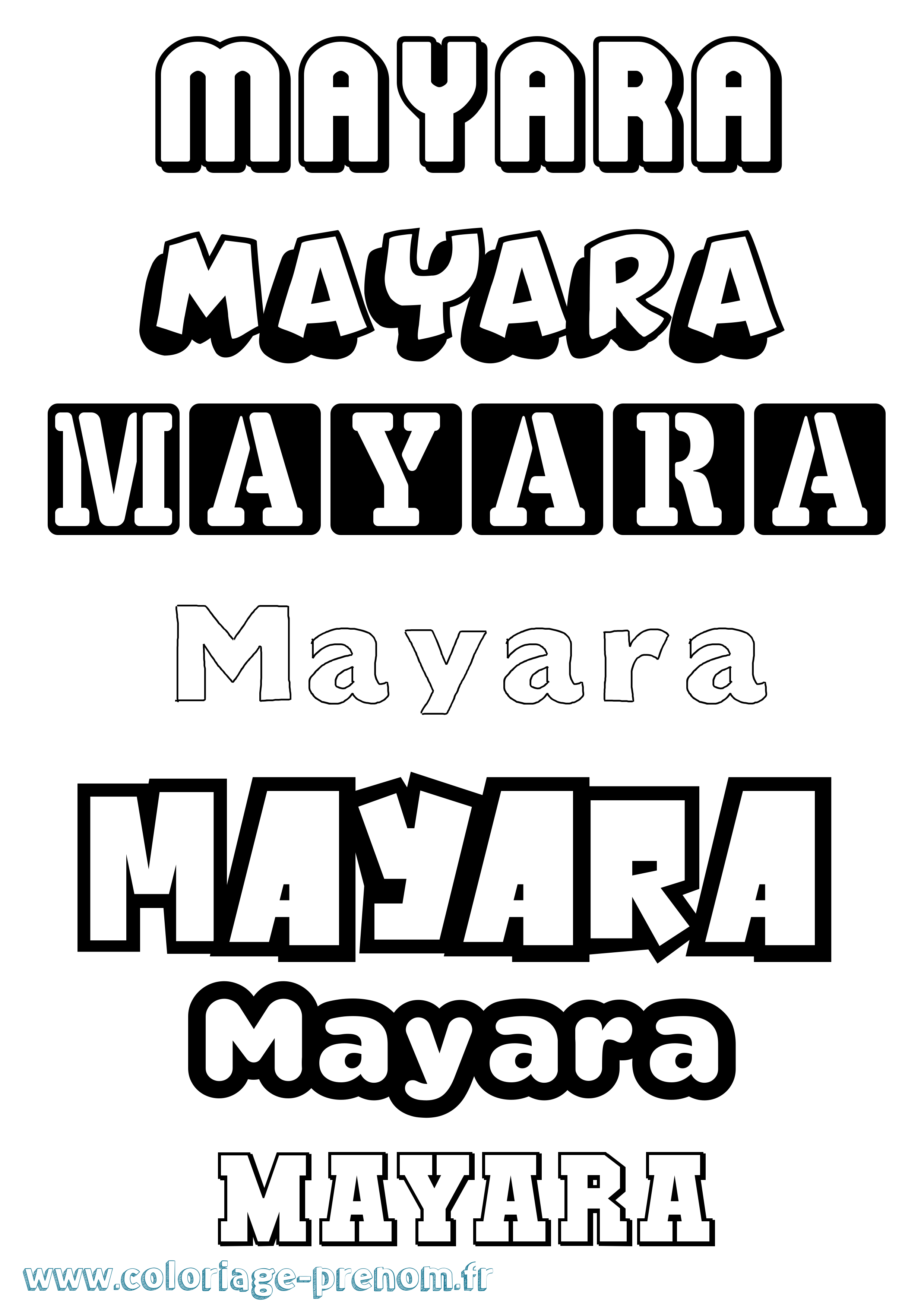 Coloriage Mayara Simple Coloriage prénom Mayara Simple