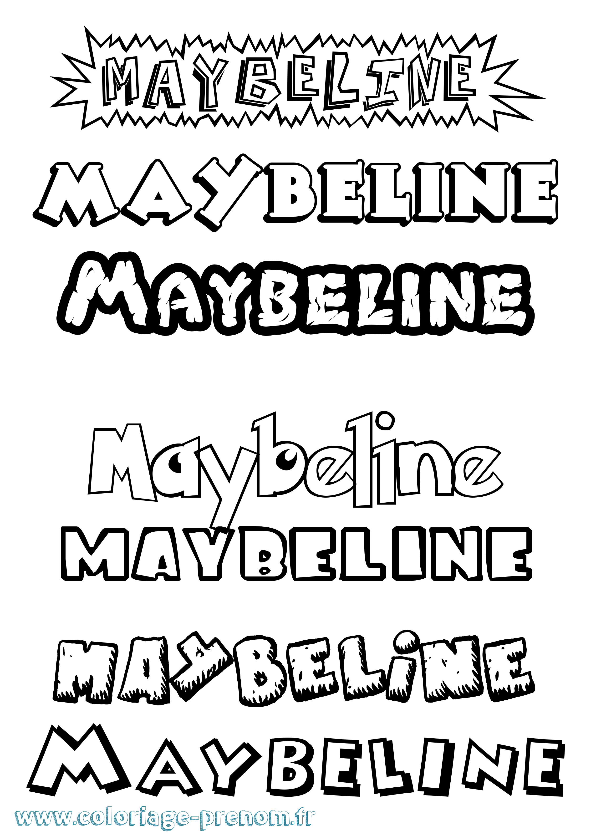 Coloriage Maybeline Dessin Animé Coloriage prénom Maybeline Dessin Animé