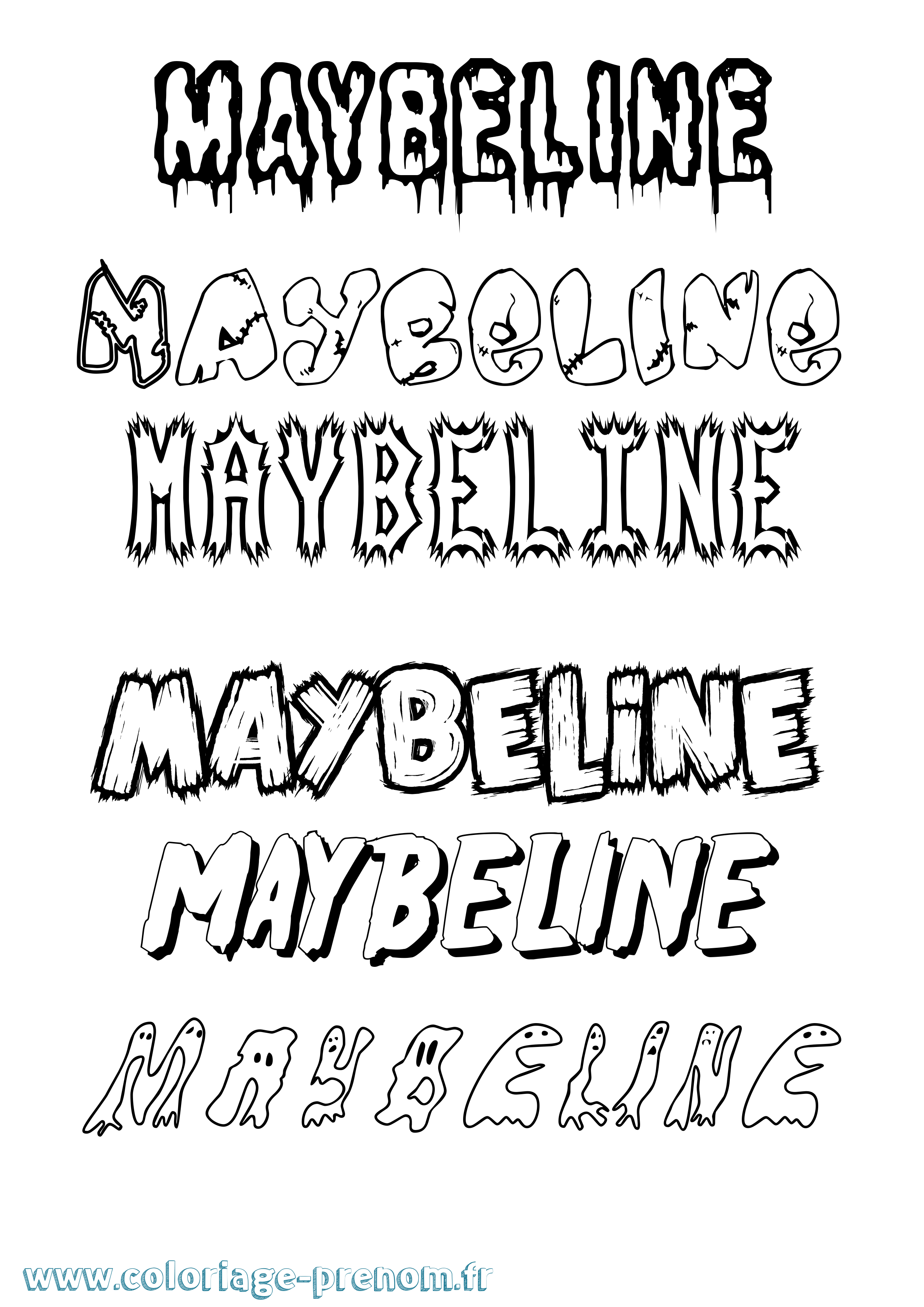 Coloriage Maybeline Frisson Coloriage prénom Maybeline Frisson