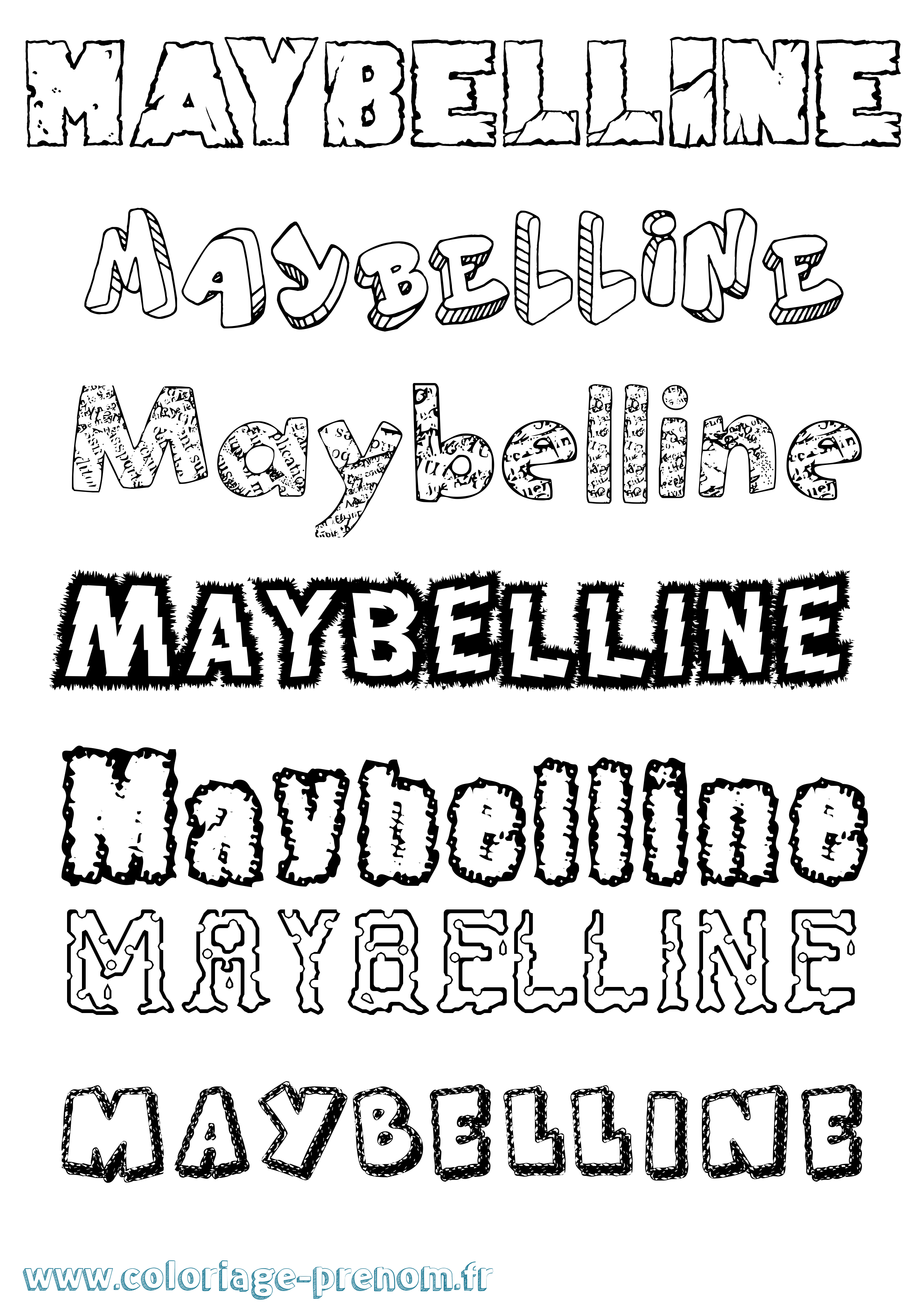 Coloriage Maybelline Destructuré Coloriage prénom Maybelline Destructuré